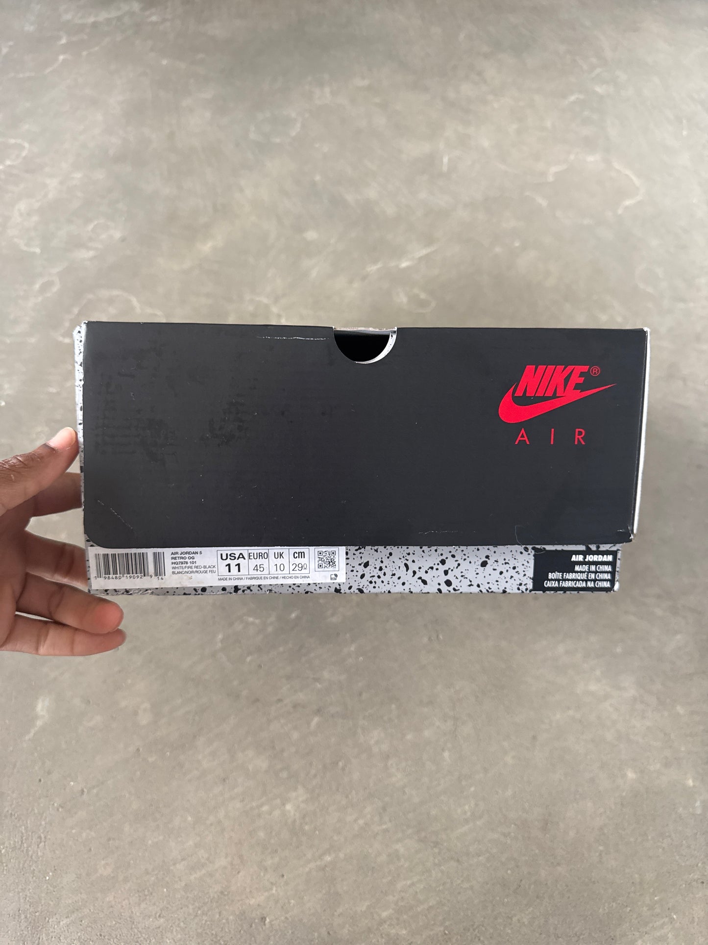 Jordan Retro 5 Fire Red Black Tongue (2025)