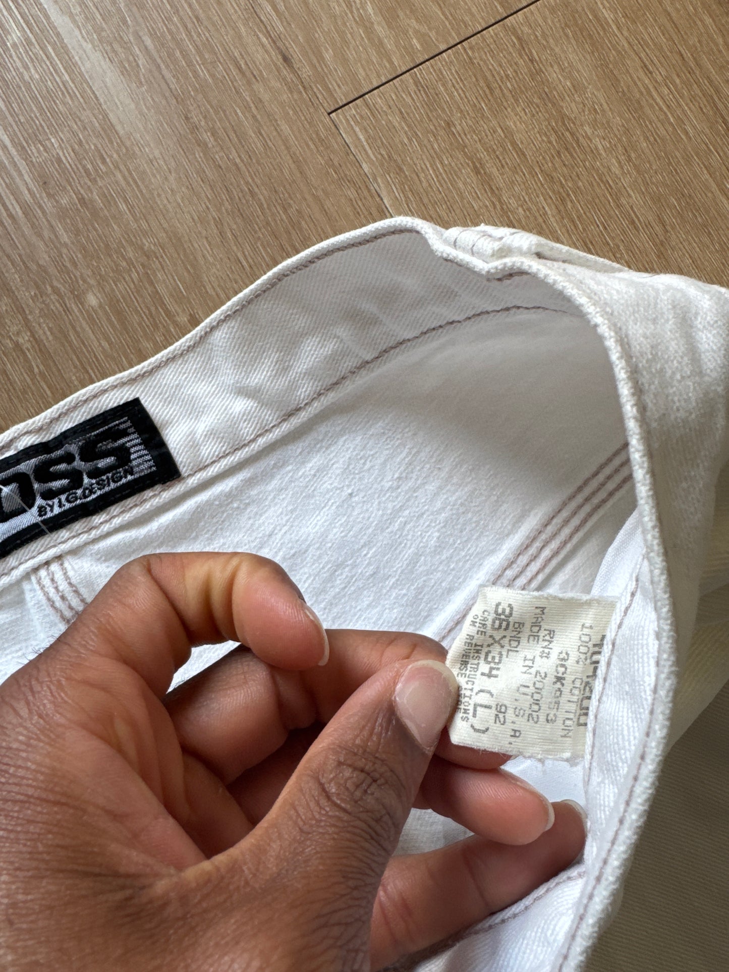 Vintage Boss Denim Cream Baggy Jeans