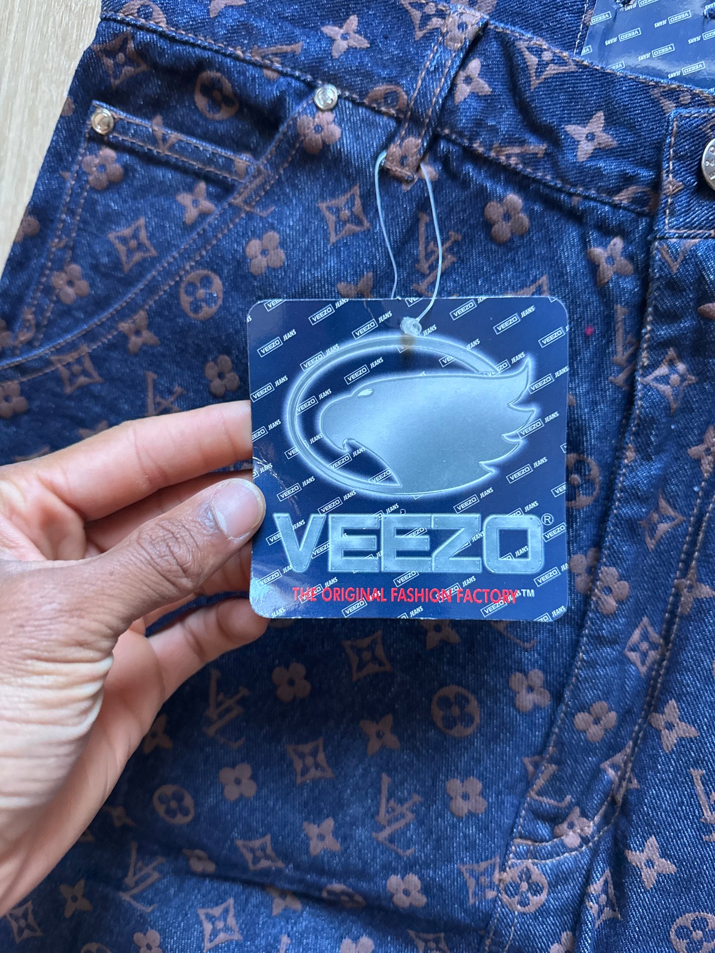 Vintage 90s Veezo Wear Monogram Designer Denim Jeans