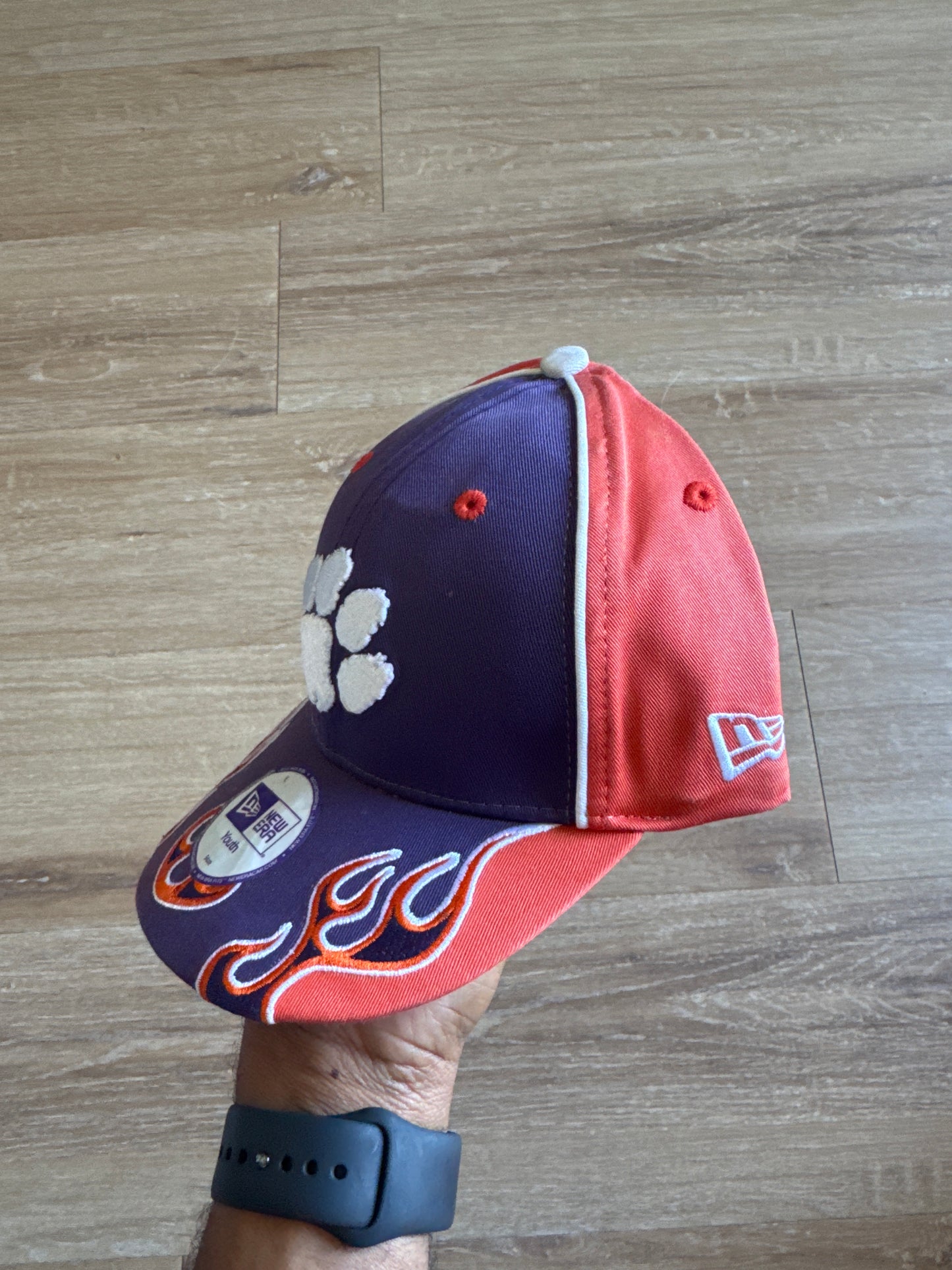 Y2K Youth New Era University Of Clemson Tigers Flame Strapback Hat