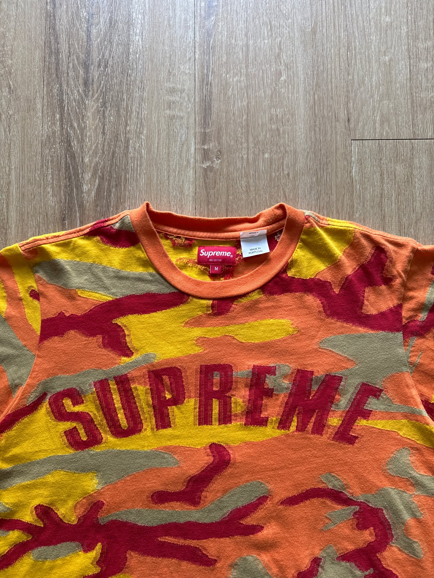 Supreme Intarsia Camo S/S Orange Camo Tee