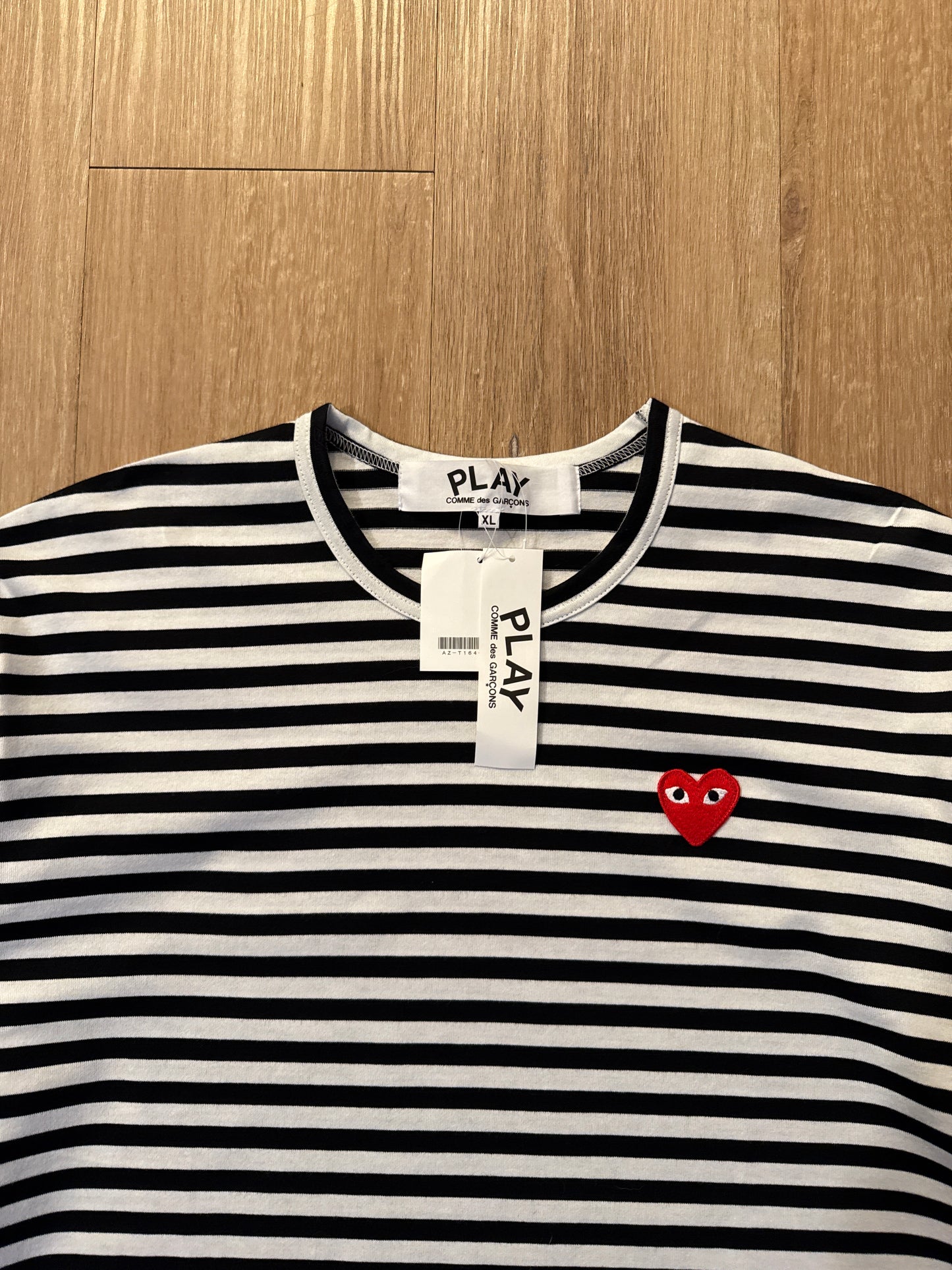 Comme Des Garçon Play Black Strip Long Sleeve Tee