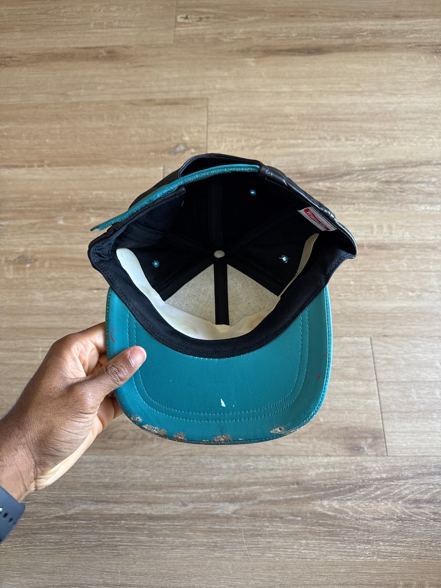 Vintage 90s Jacksonville Jaguars Leather Strapback Hat