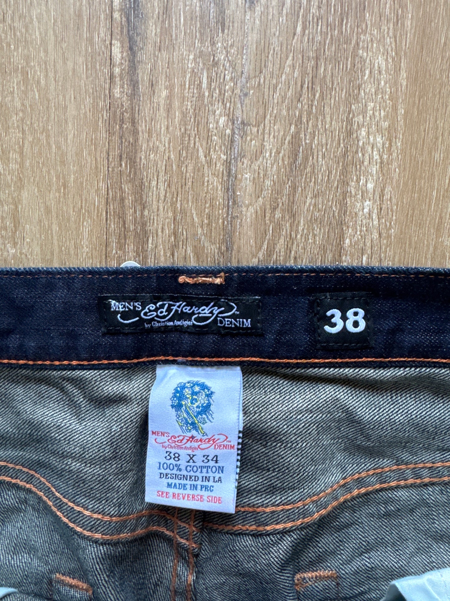 Vintage Ed Hardy New York City Skull Denim Pants