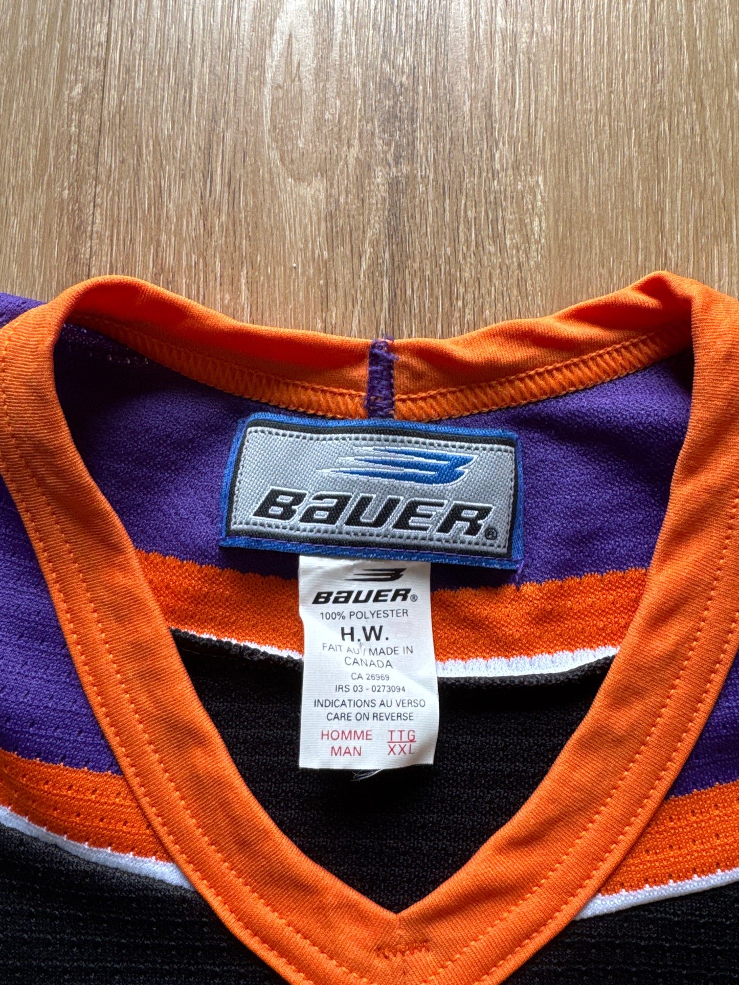 Vintage 90s Bauer Philadelphia Phantoms SP Black AHL Hockey Jersey