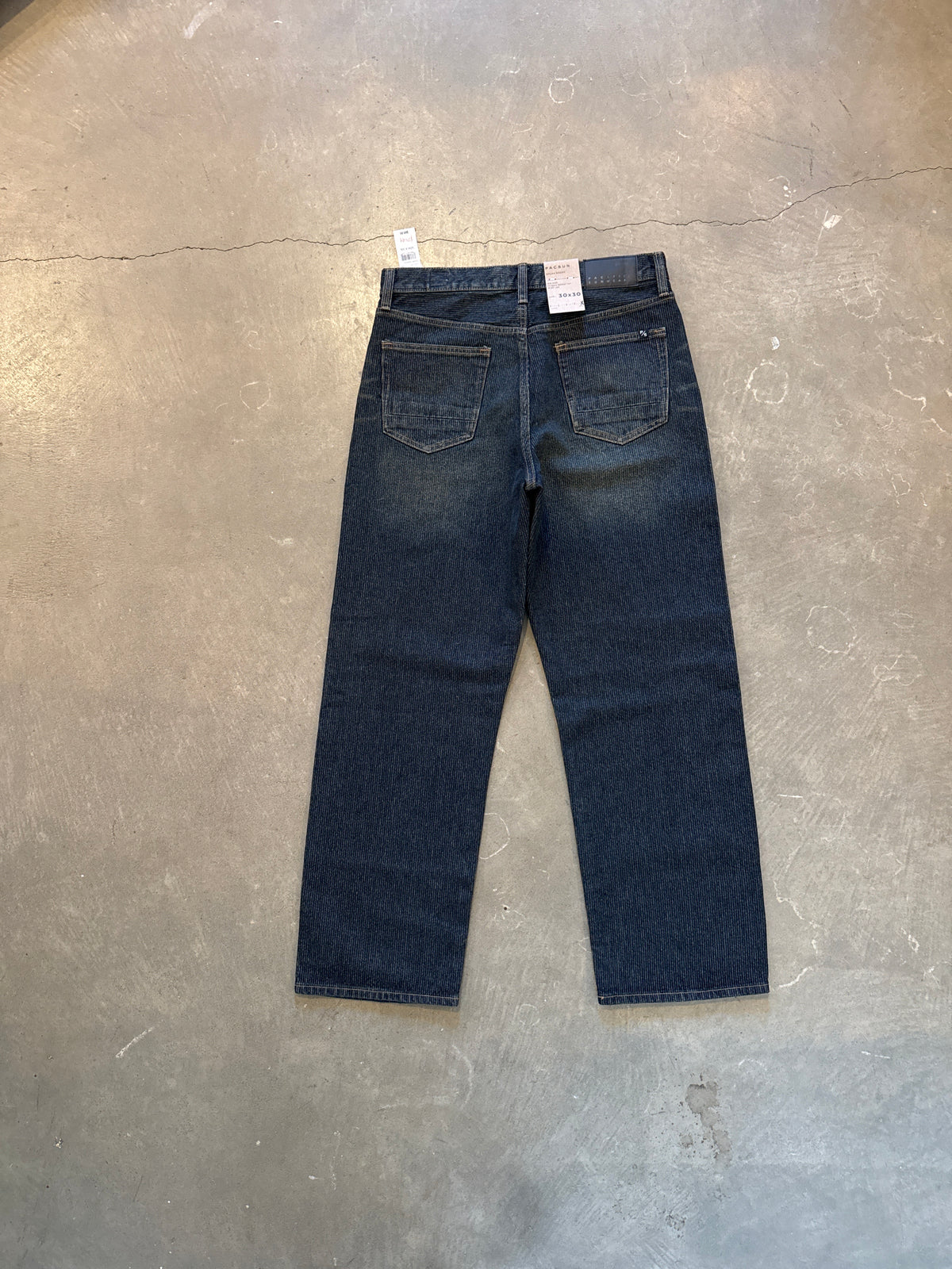 Pacsun Dark Indigo Dylan Baggy Mid Rise Classic Baggy Fit Wide Leg Denim Jeans