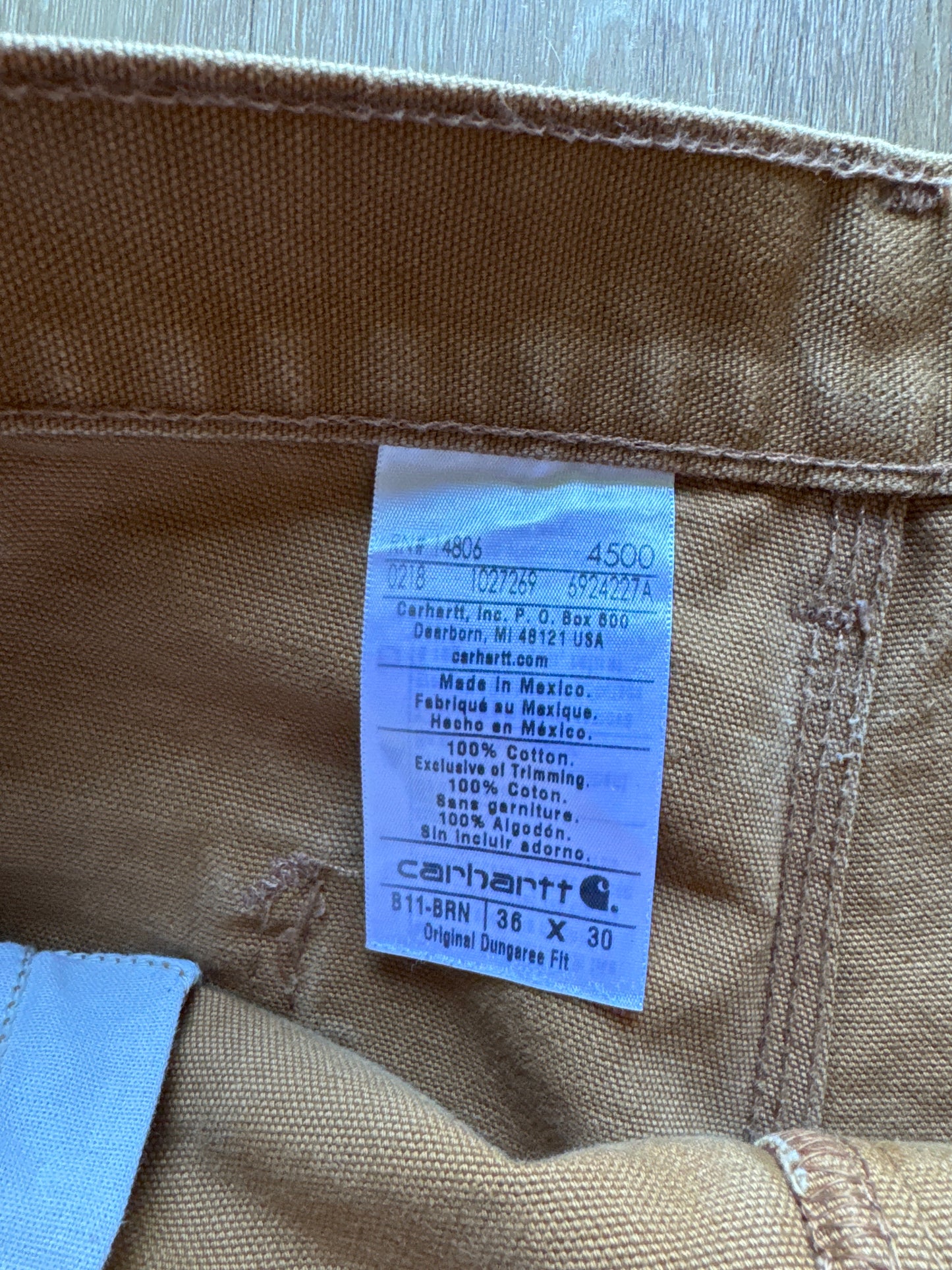 Vintage Carhartt Dark Tan Original Dungaree Carpenter Pants