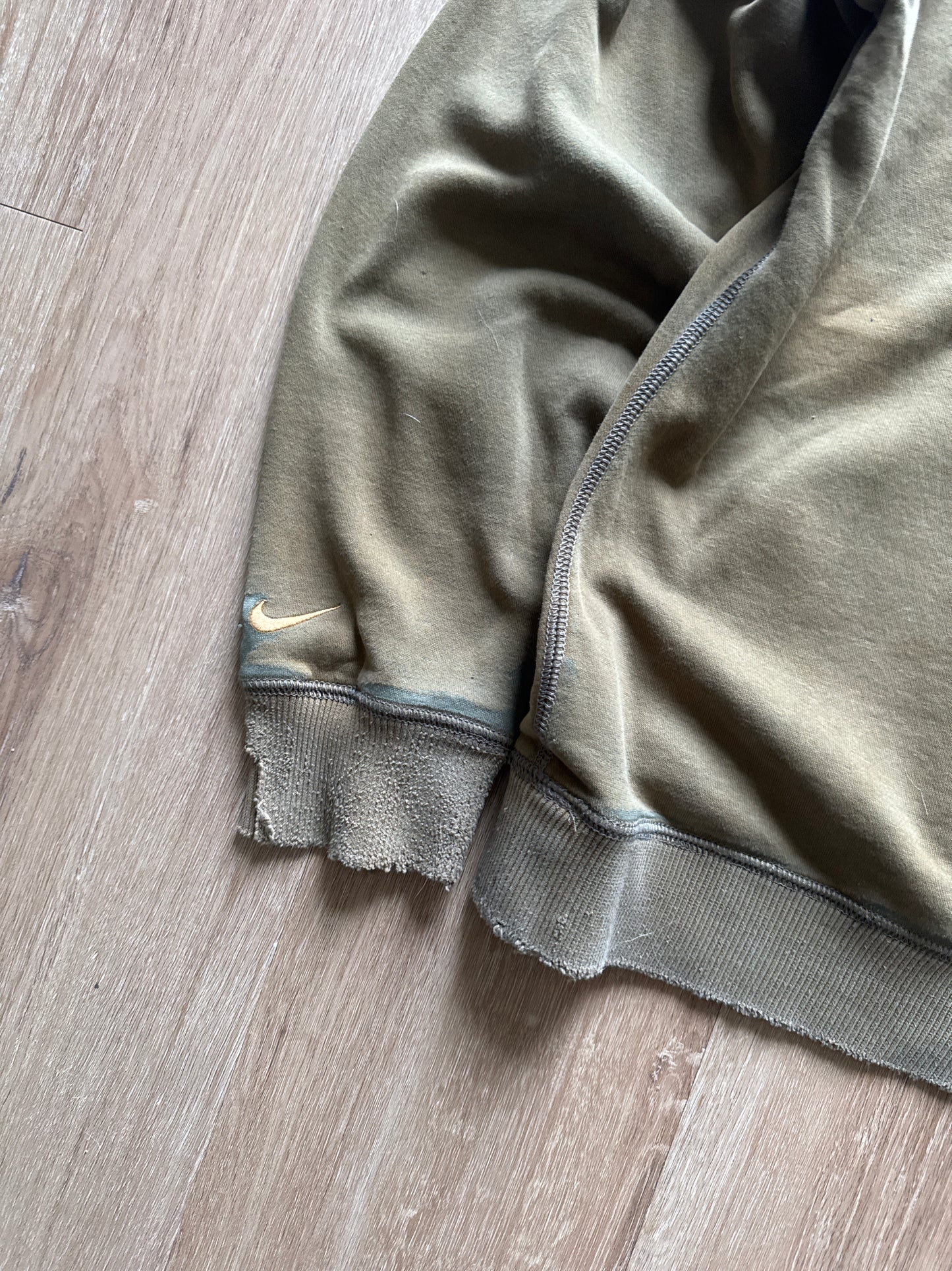 Nike Distressed Olive Green Hoodie