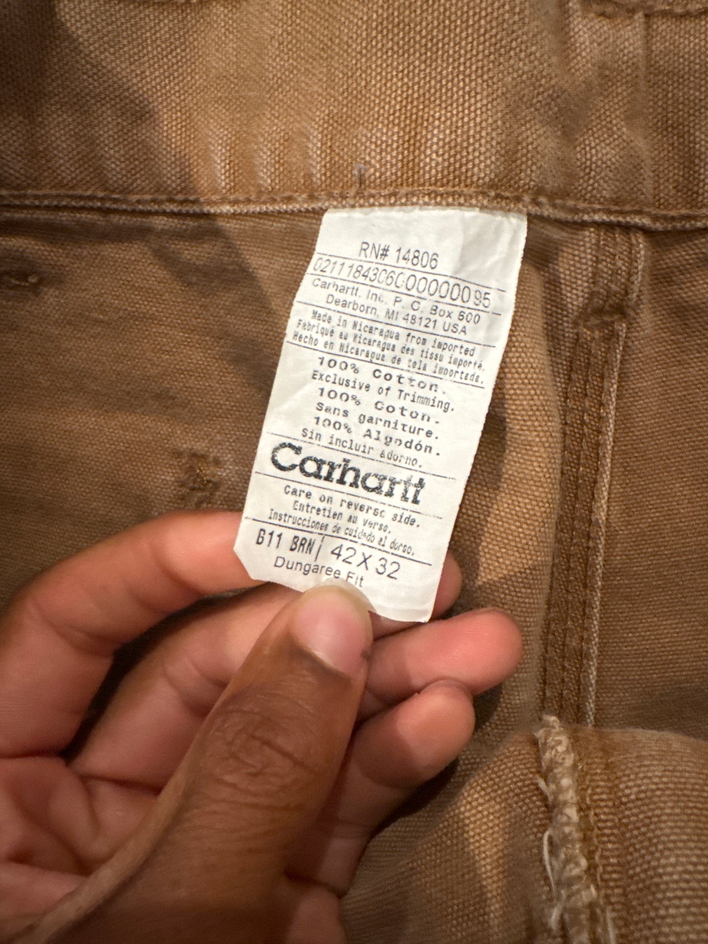 Vintage Carhartt Dungaree Fit Faded Tan Carpenter Pants