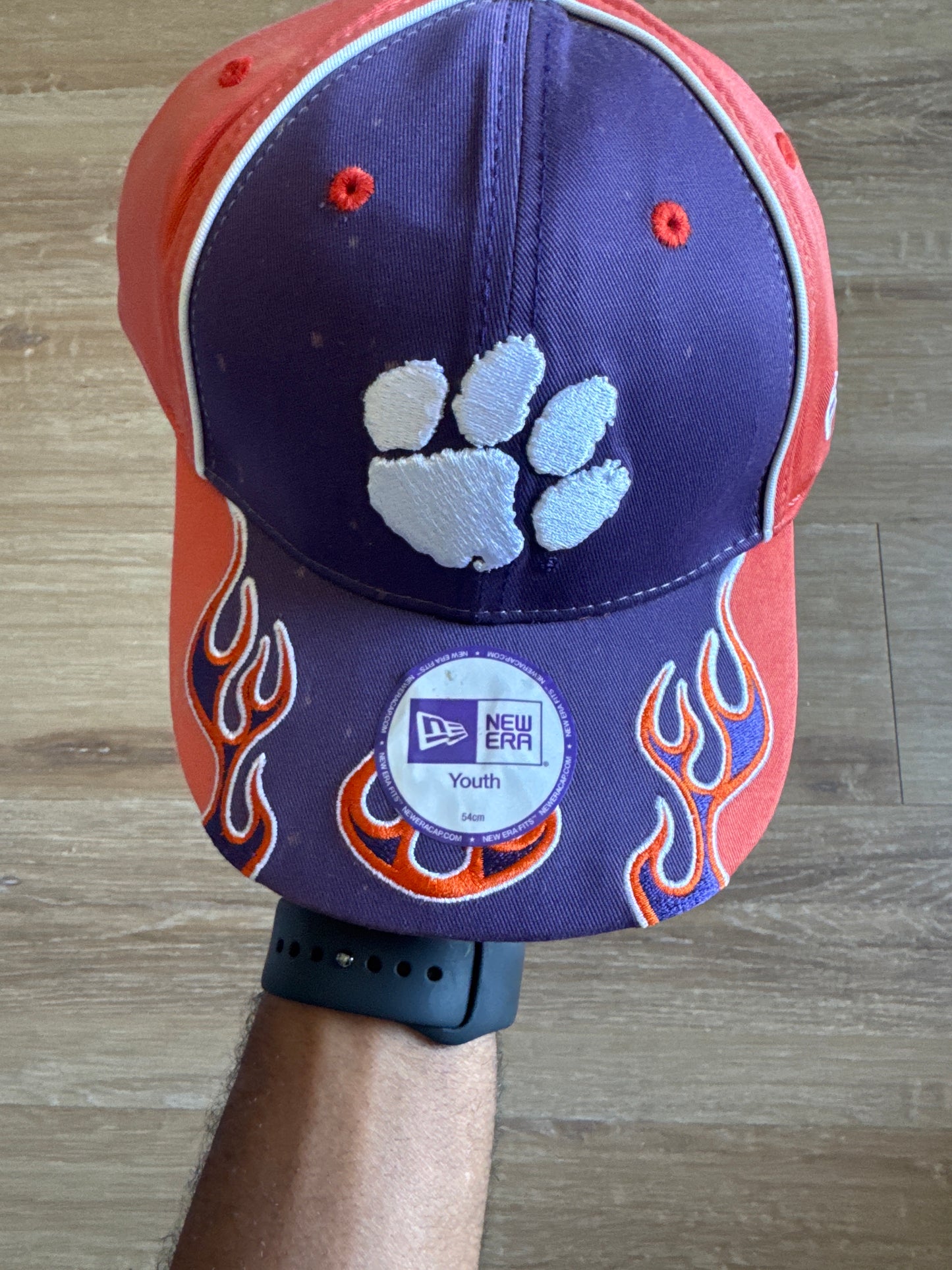 Y2K Youth New Era University Of Clemson Tigers Flame Strapback Hat