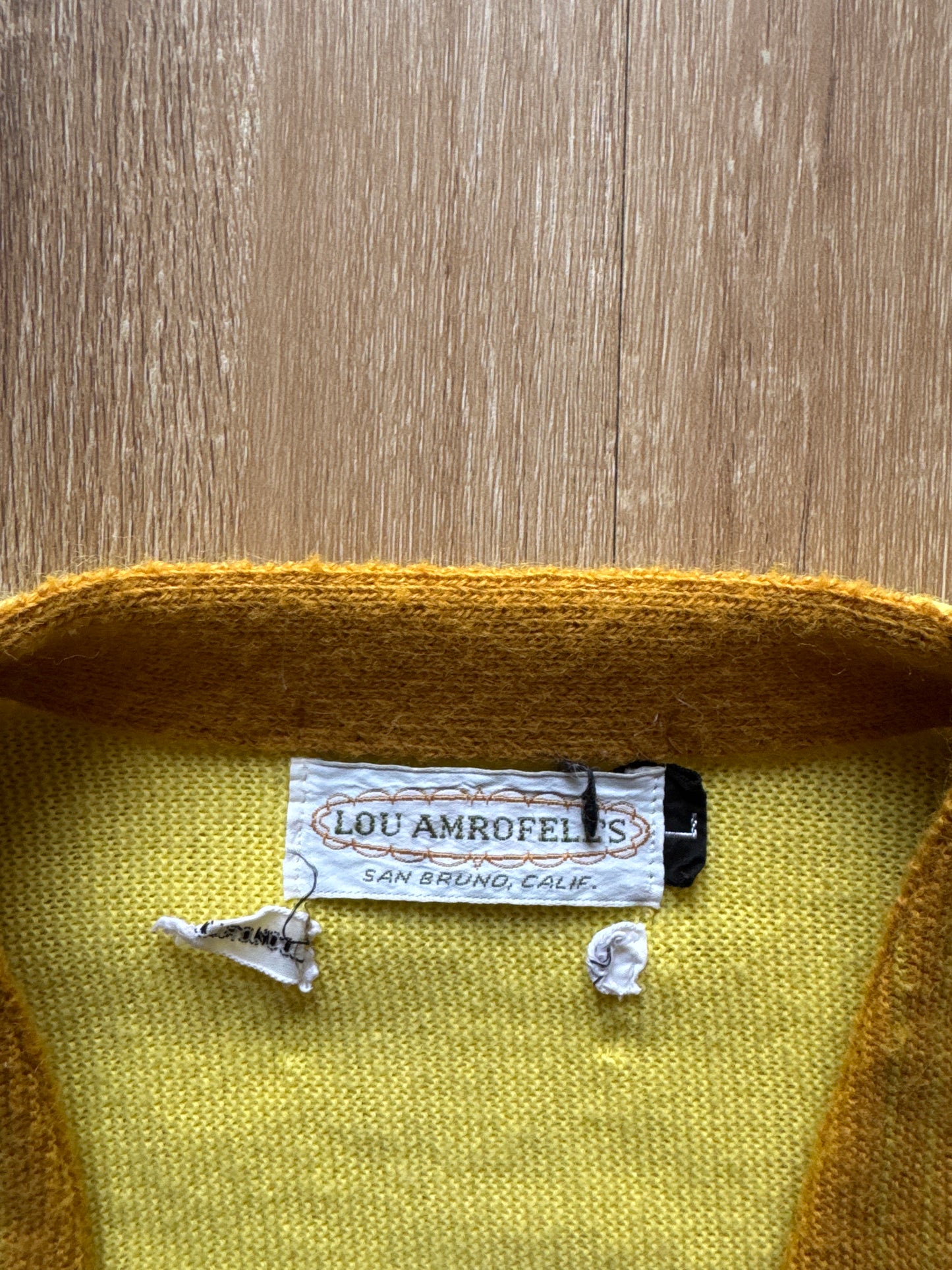 Vintage 1950s Lou Amrofell’s Dapper Wool Knit Striped Cardigan Sweater