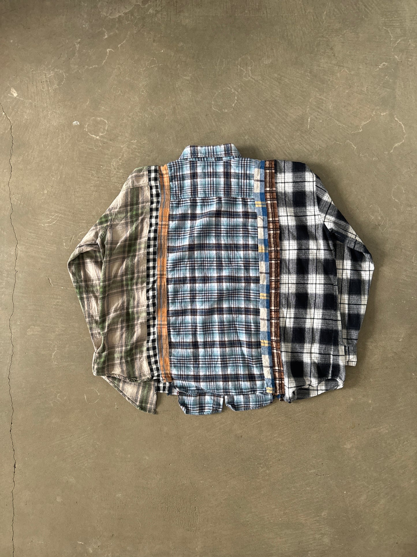 Needles Rebuild By Needles 7 Cut Reworked Flannel Button Up Shirt