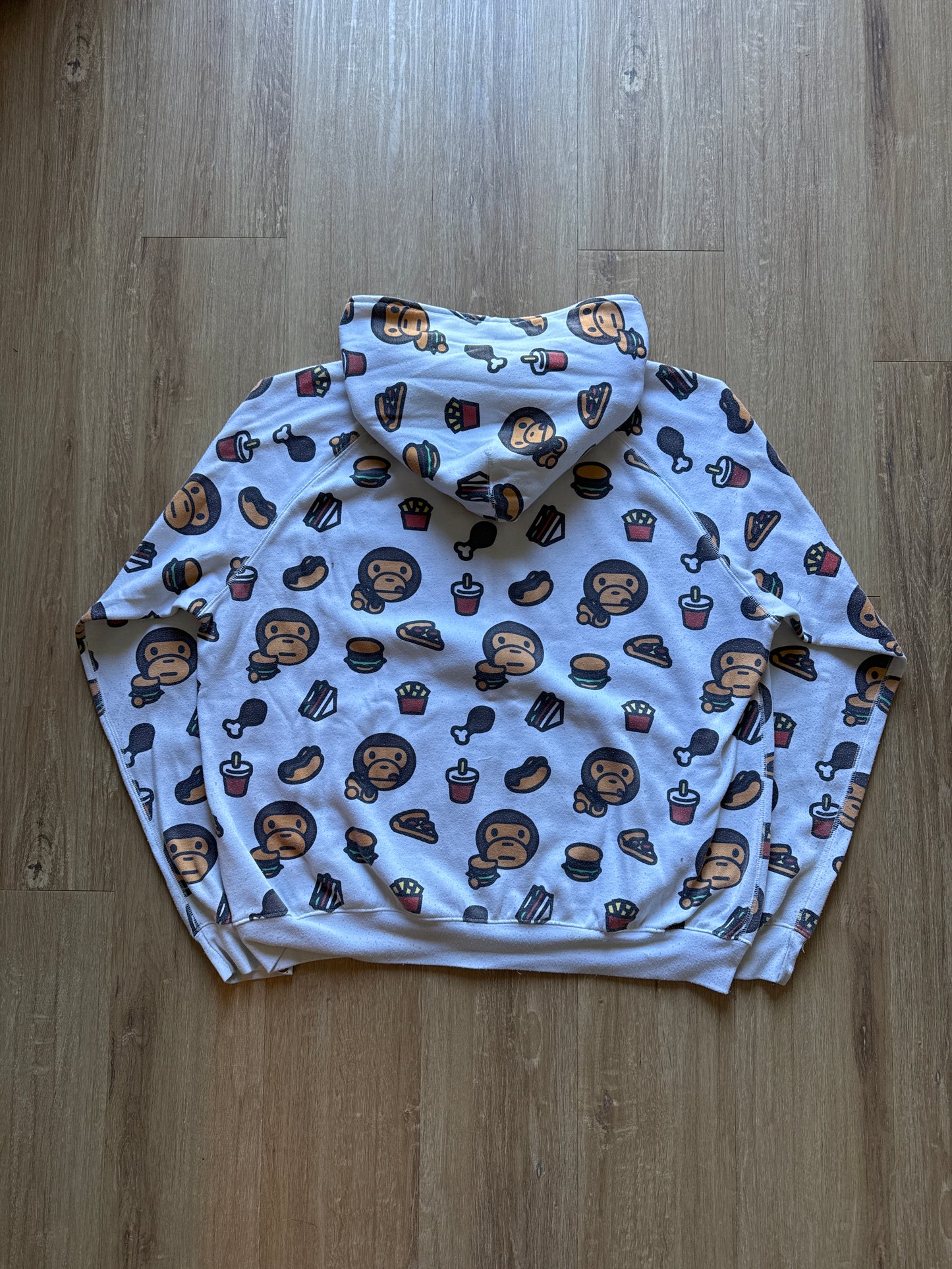 Vintage 90s Baby Milo Junk Food All Over Print Hooded Zip Up