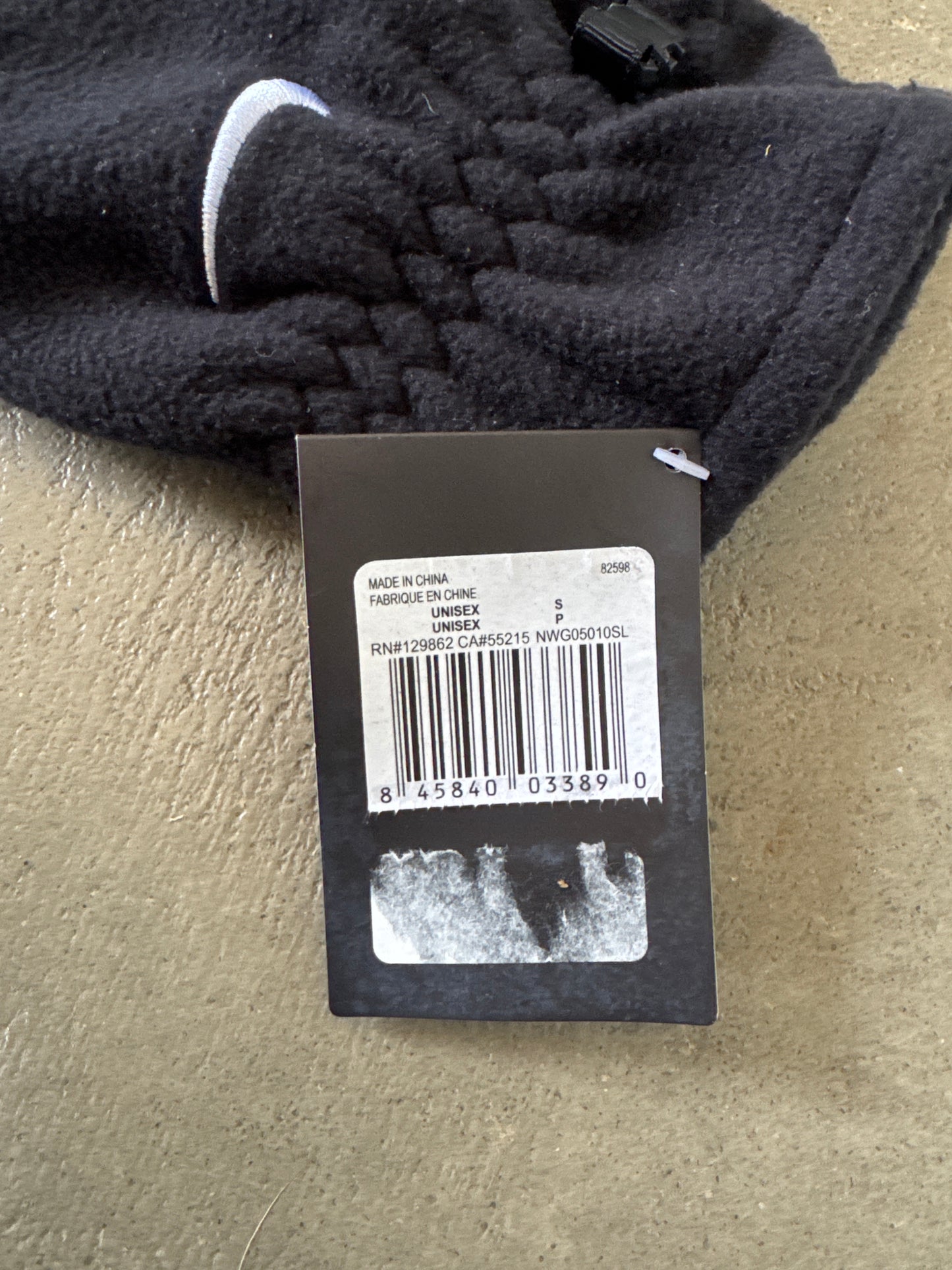 Y2K Nike Logo Fleece Black Gloves