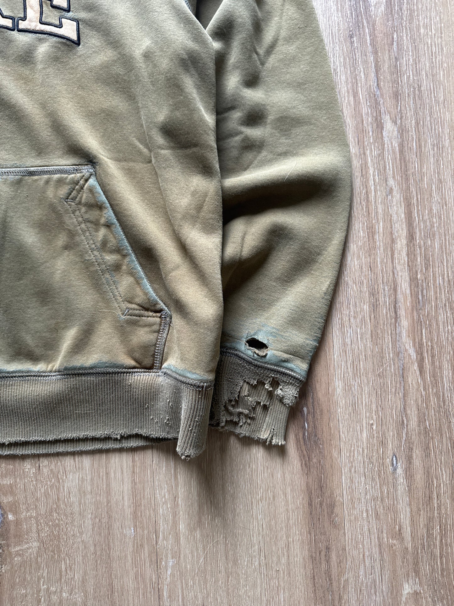 Nike Distressed Olive Green Hoodie