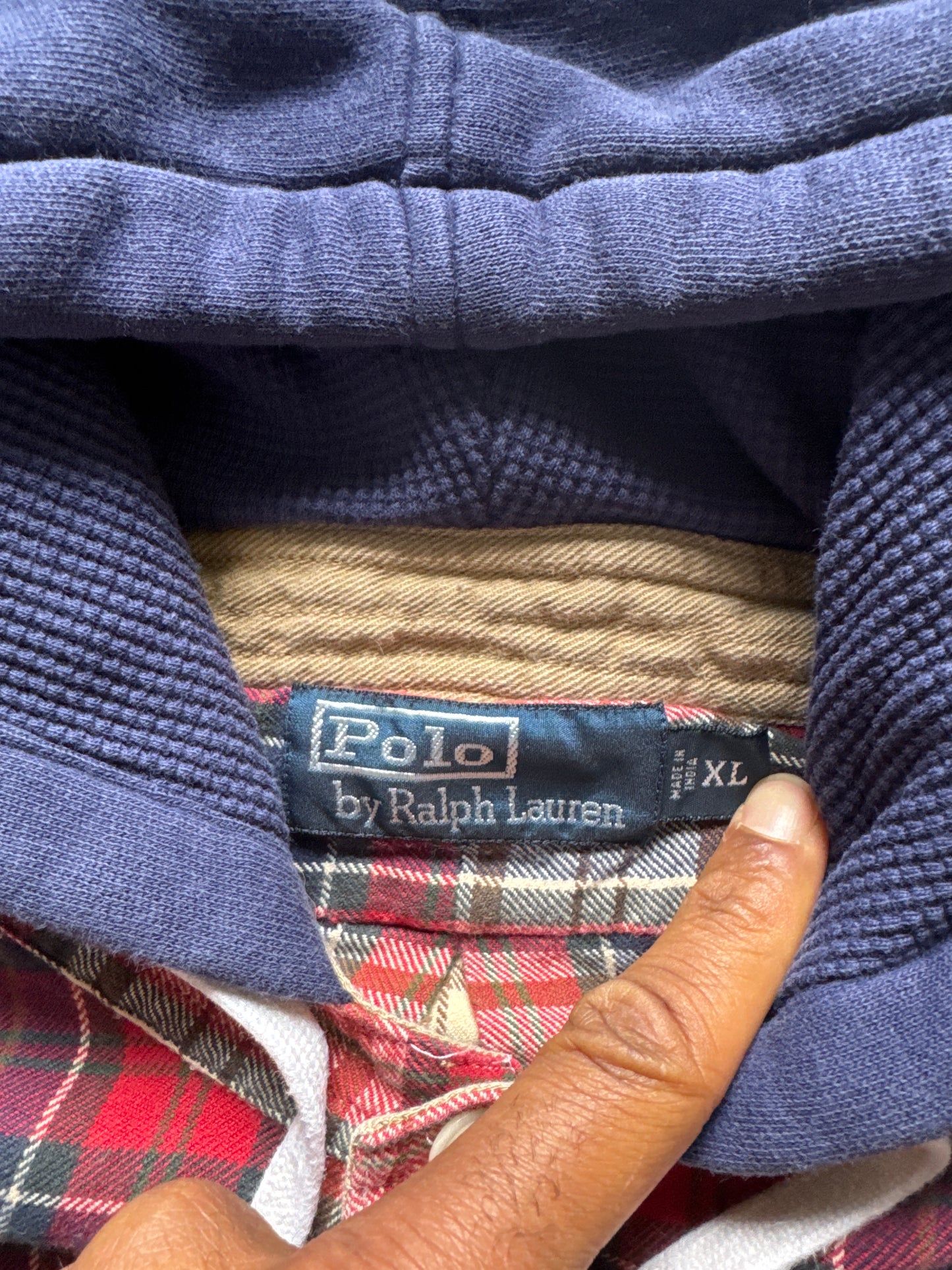 Vintage Polo Ralph Lauren Hooded Cotton Flannel Plaid Button Up