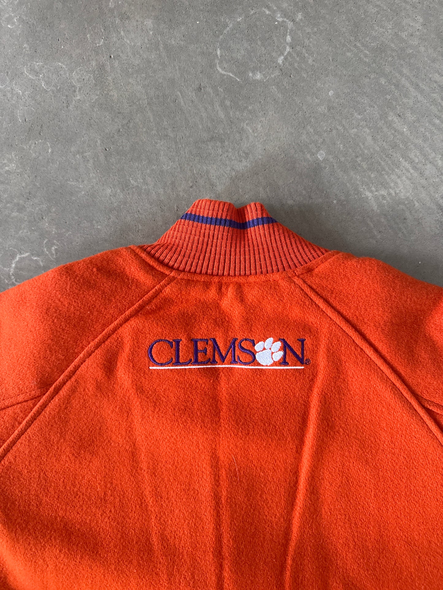 Vintage 90s Nike Clemson University Tigers Embroidered Varsity Jacket