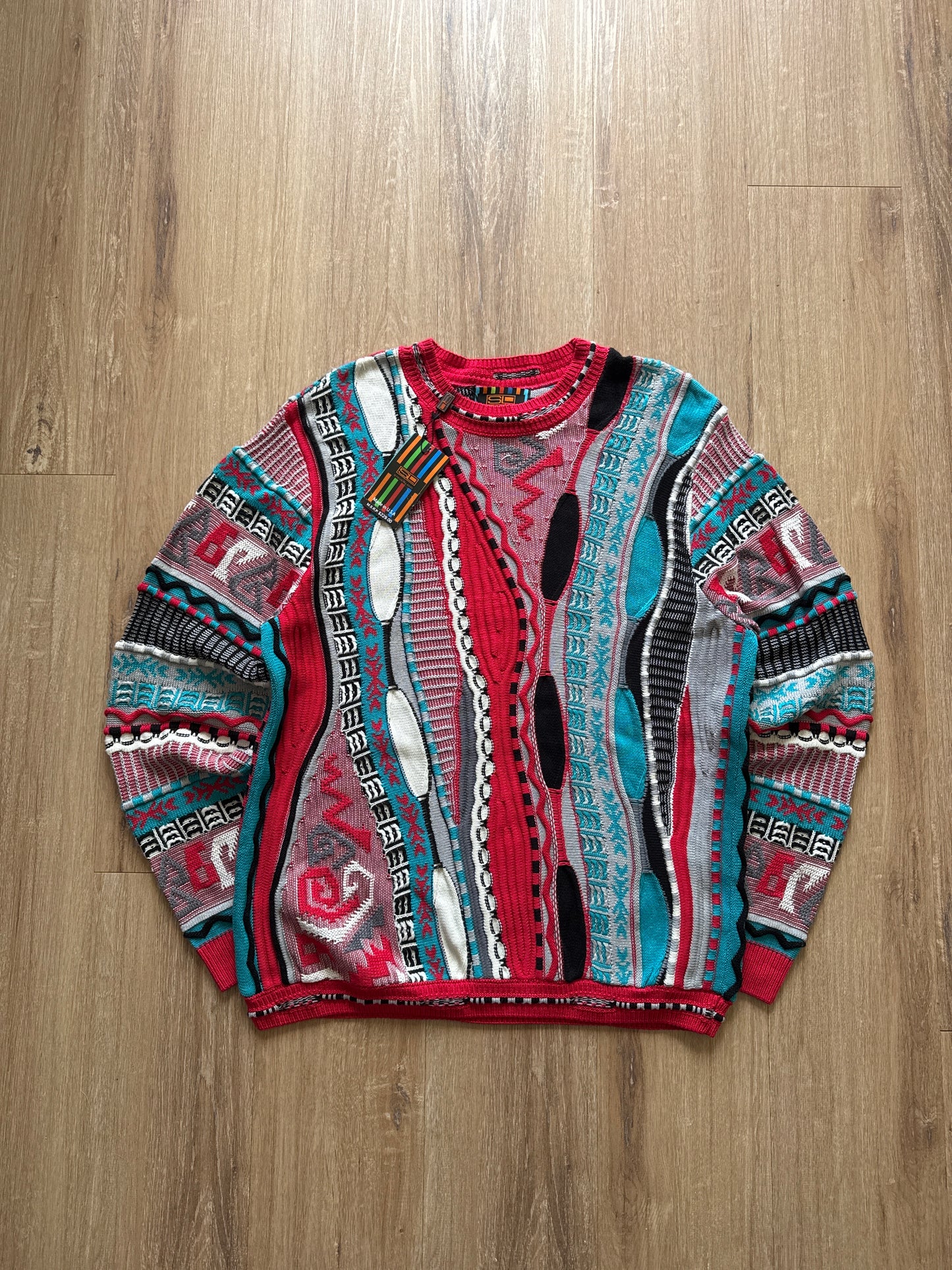 Vintage 90s Coogi Style Steven Land Chain Knit Sweater
