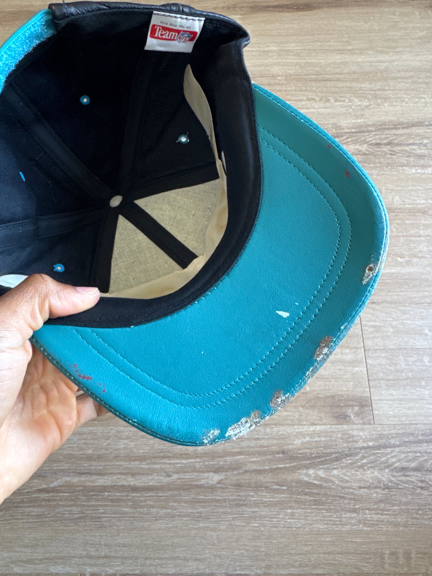 Vintage 90s Jacksonville Jaguars Leather Strapback Hat