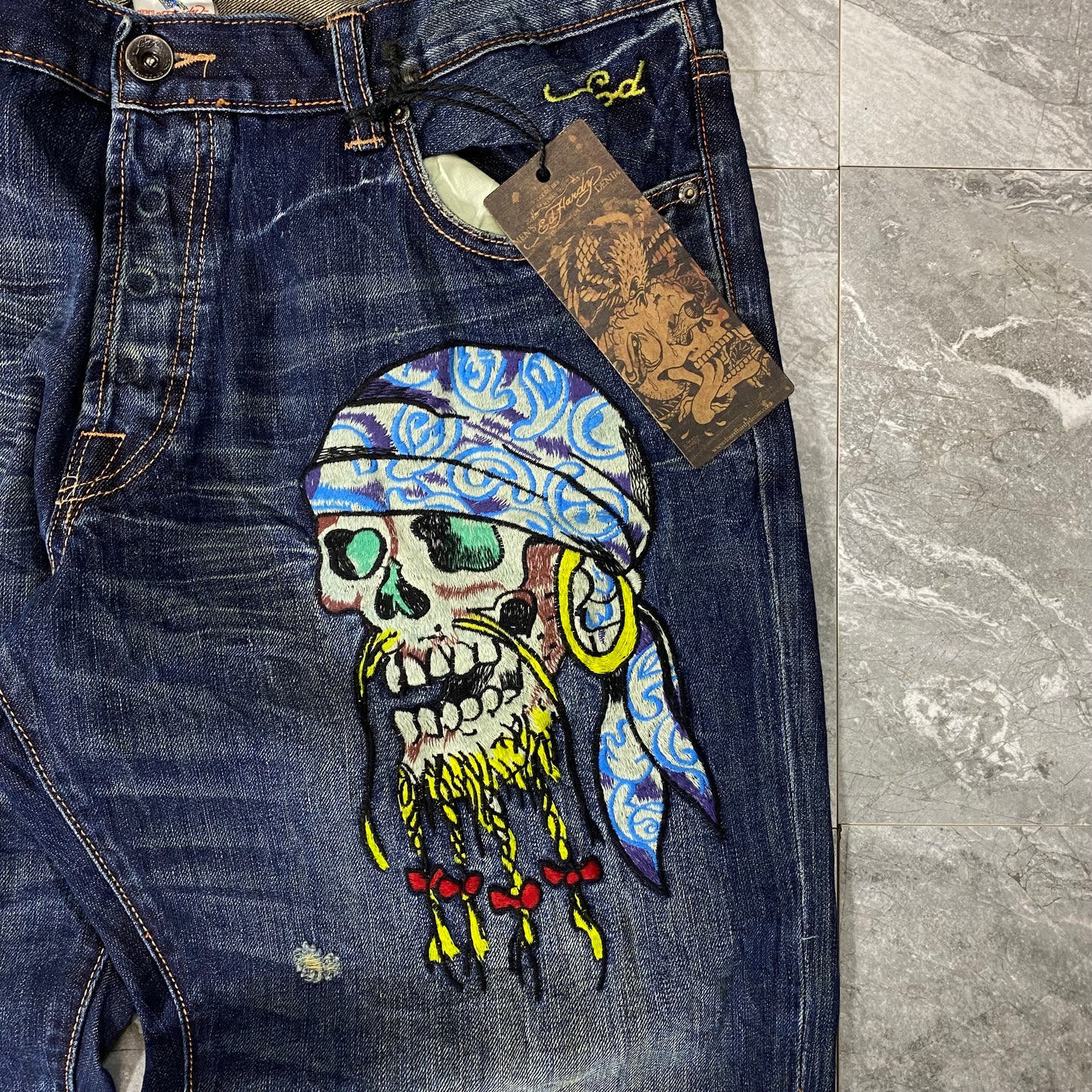 Vintage Ed Hardy Jenny Pirate Denim Jeans
