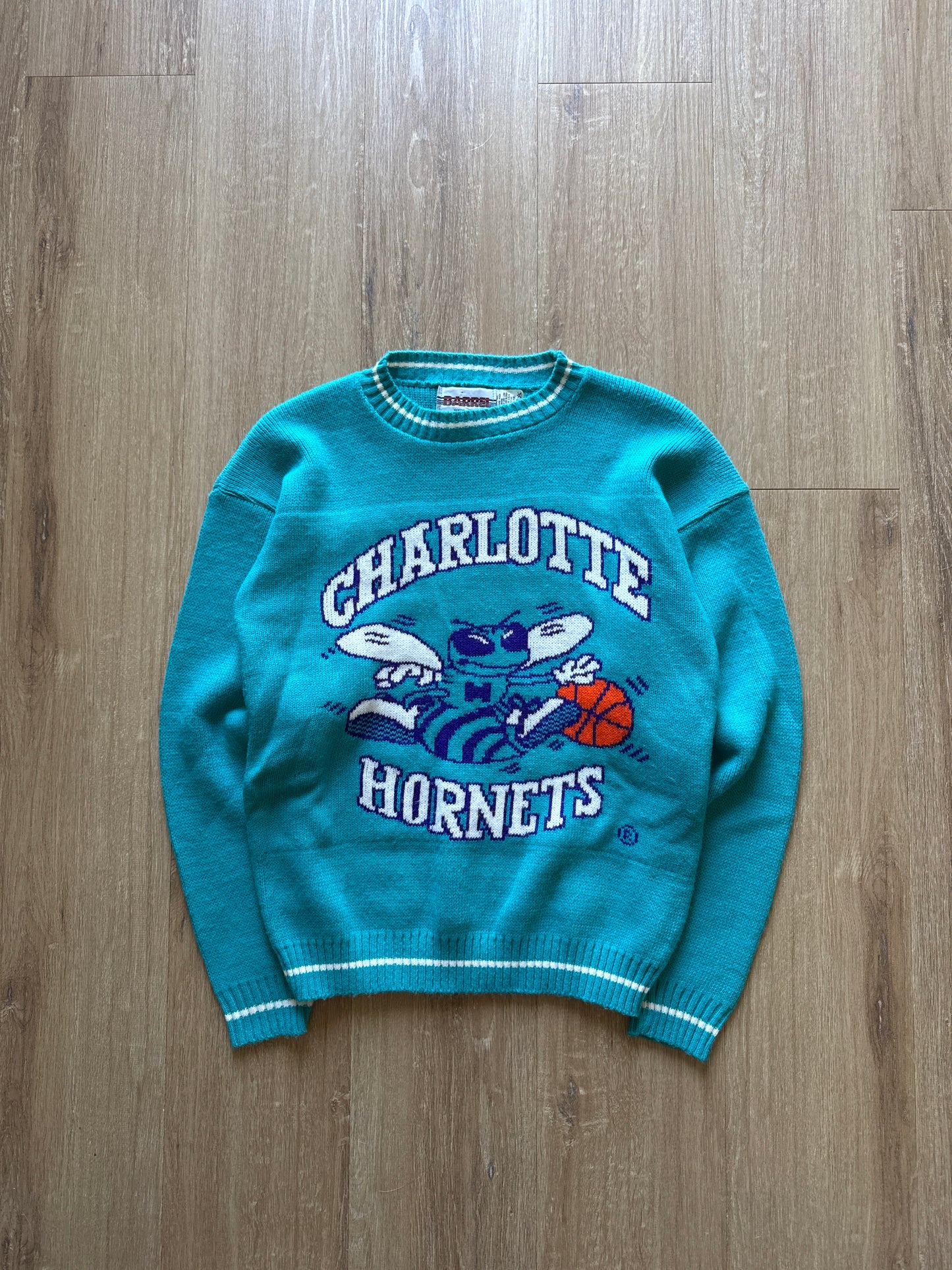 Vintage 90s Youth Barrel Charlotte Hornets Sweater