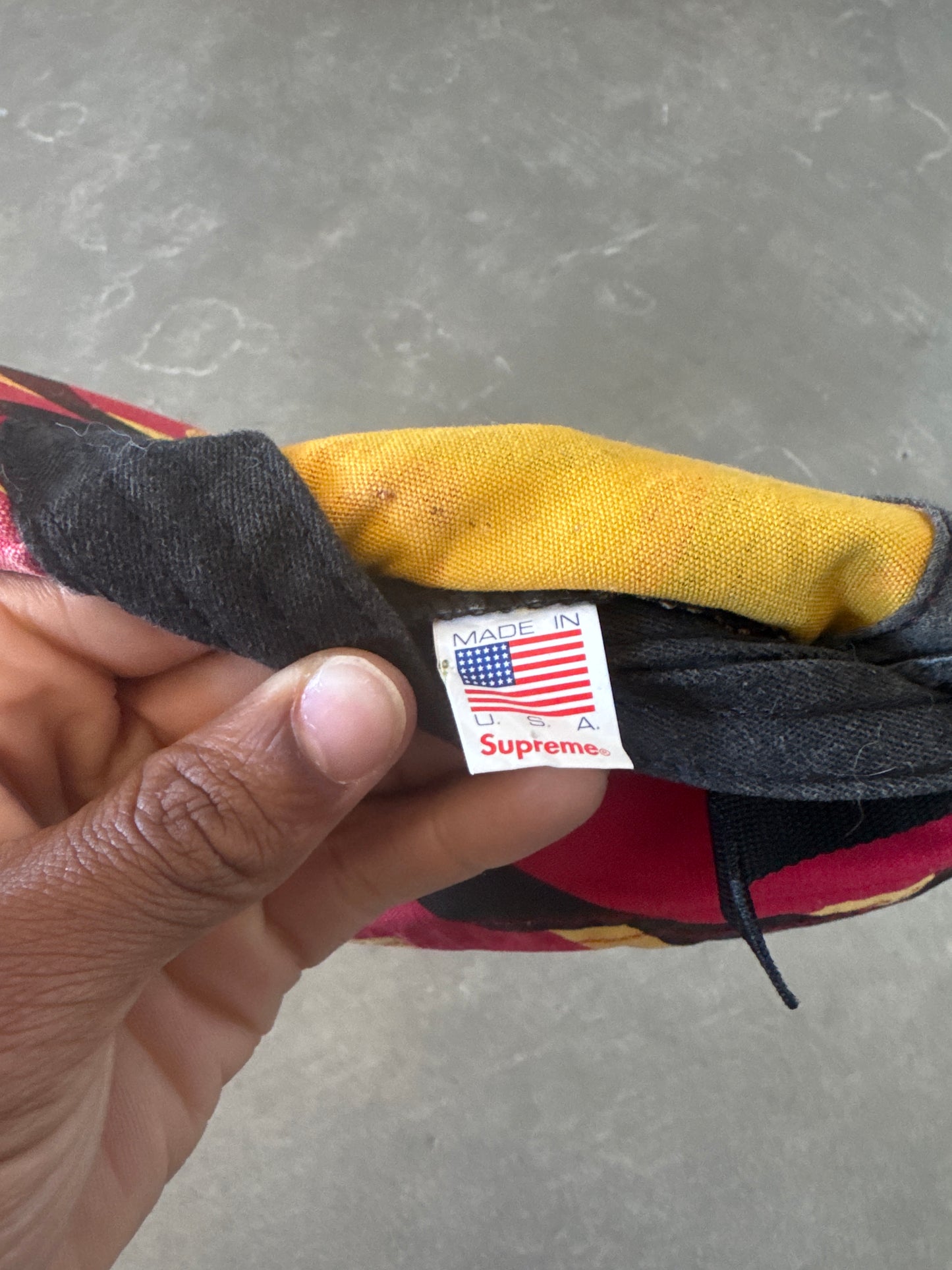Supreme Military Red Tribal Camo Camp Cap (FW19)