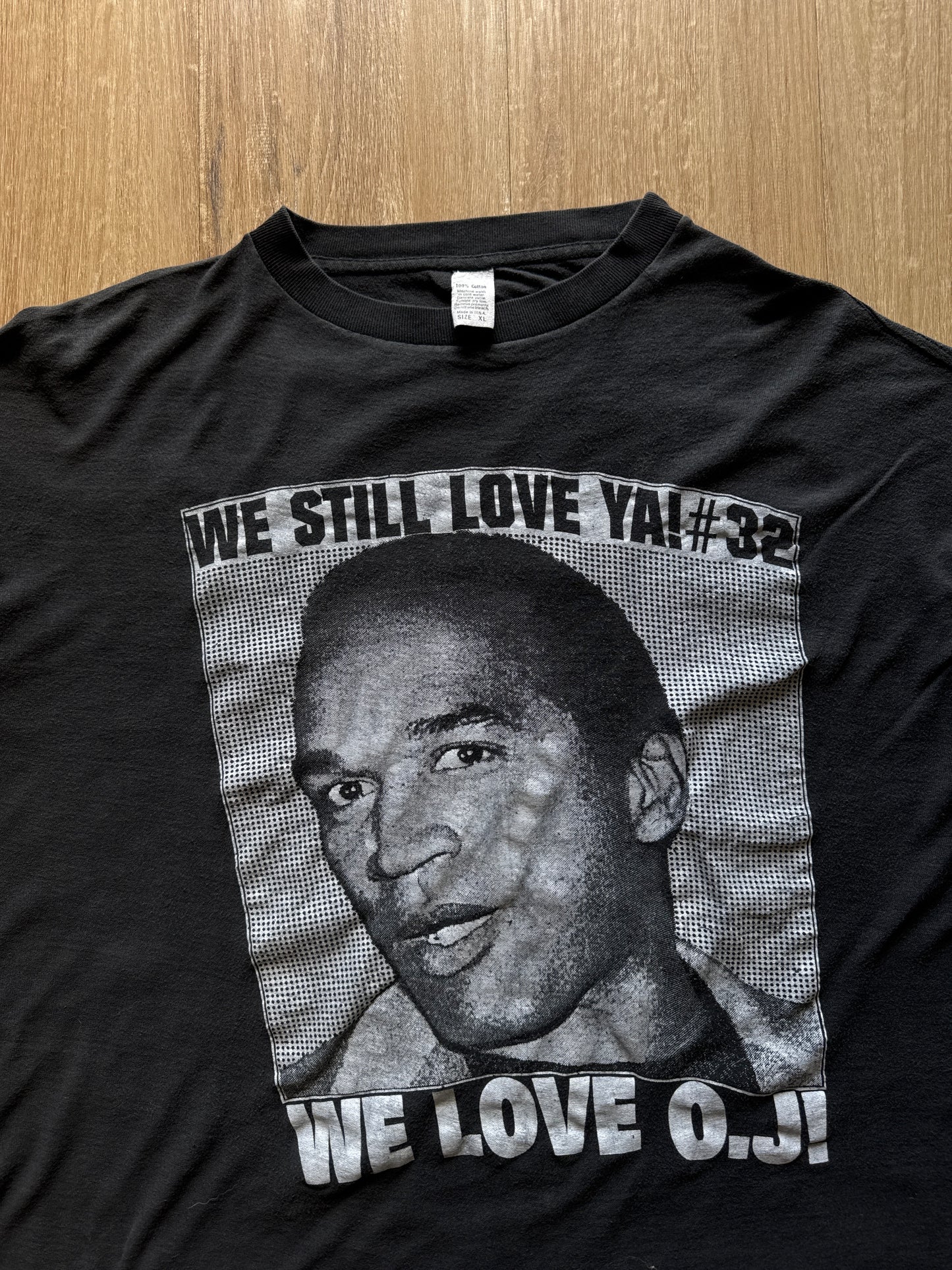 Vintage 90s OJ Simpson We Still Love Ya #32 We Love O.J! Don’t Squeeze The Juice Tee