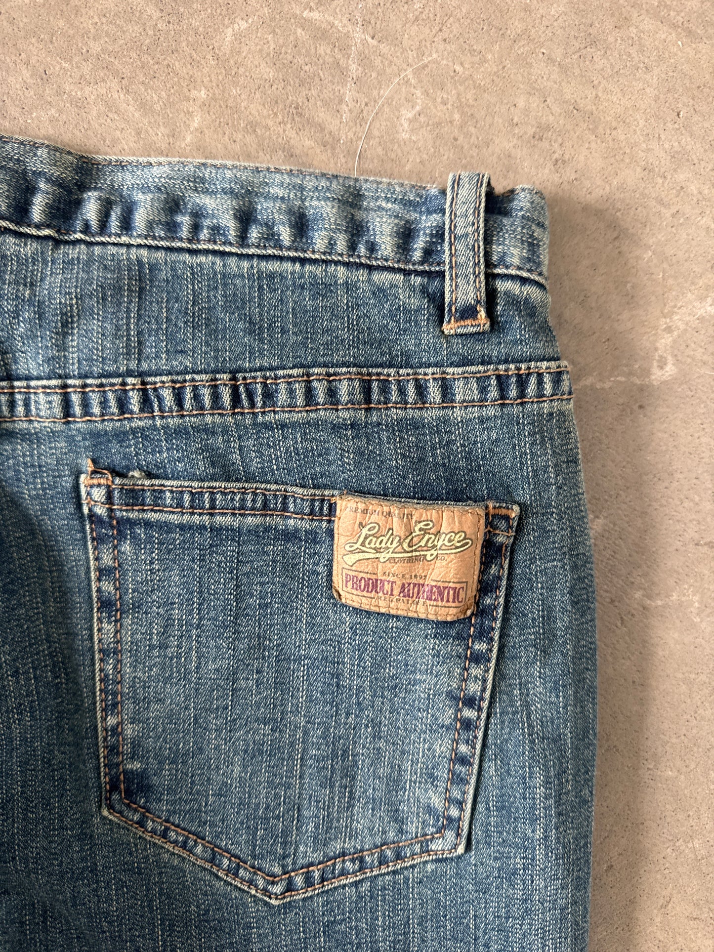 Vintage Y2K Women’s Enyce Low Rise Bleach Stripe Denim Jeans