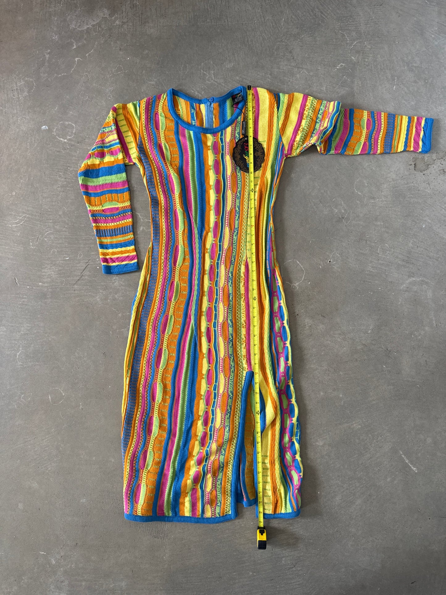 Vintage Bergati Women’s Coogi Style Chain Knit Sweater Dress
