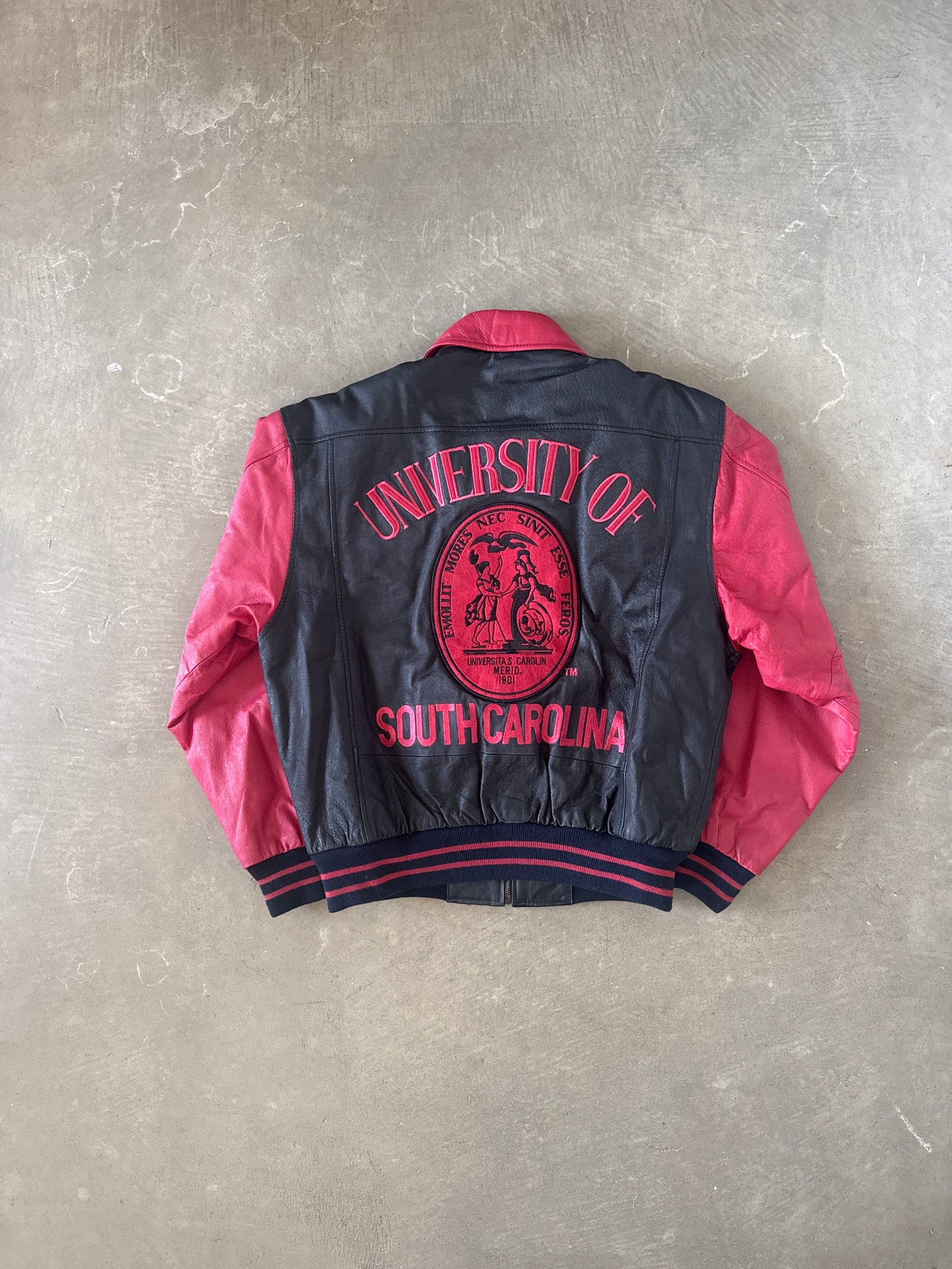 Vintage 90s CSC Sportswear University Of South Carolina Gamecocks Leather Varsity Jacket