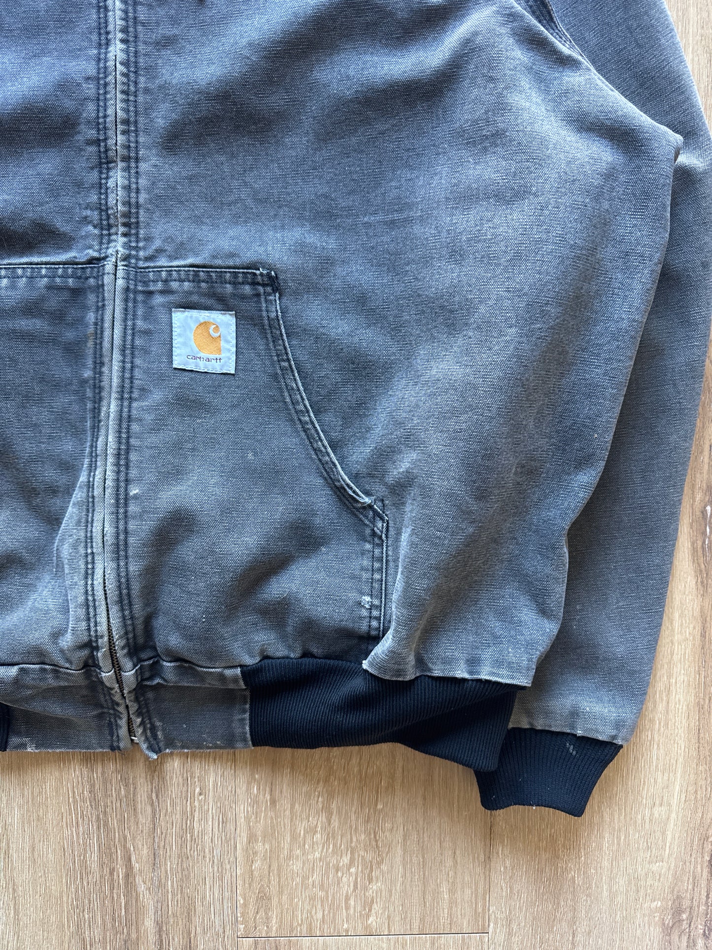 Vintage Carhartt Black Sun Faded Hooded Jacket