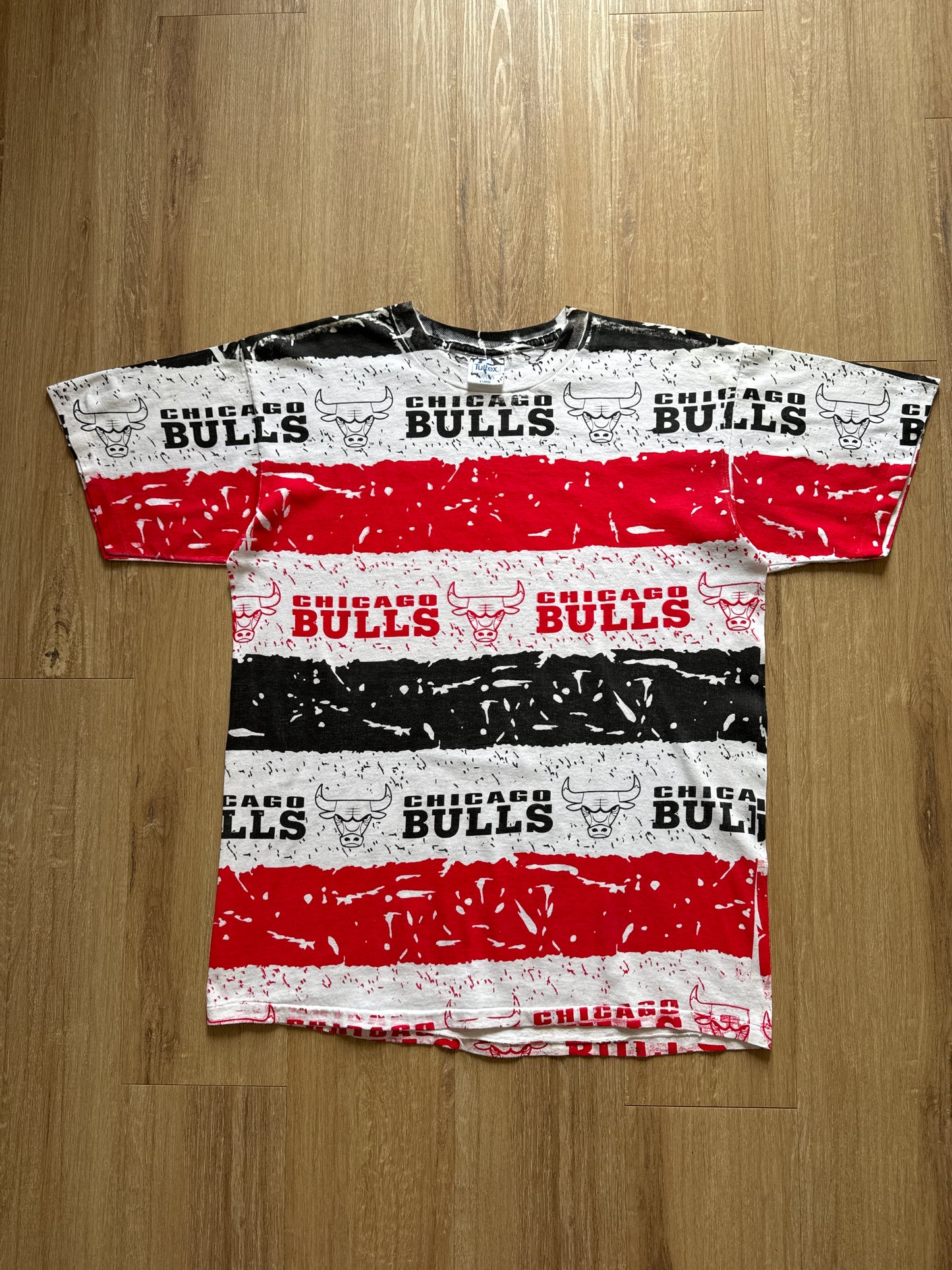 Vintage Tultex Chicago Bull All Over Print AOP Tee