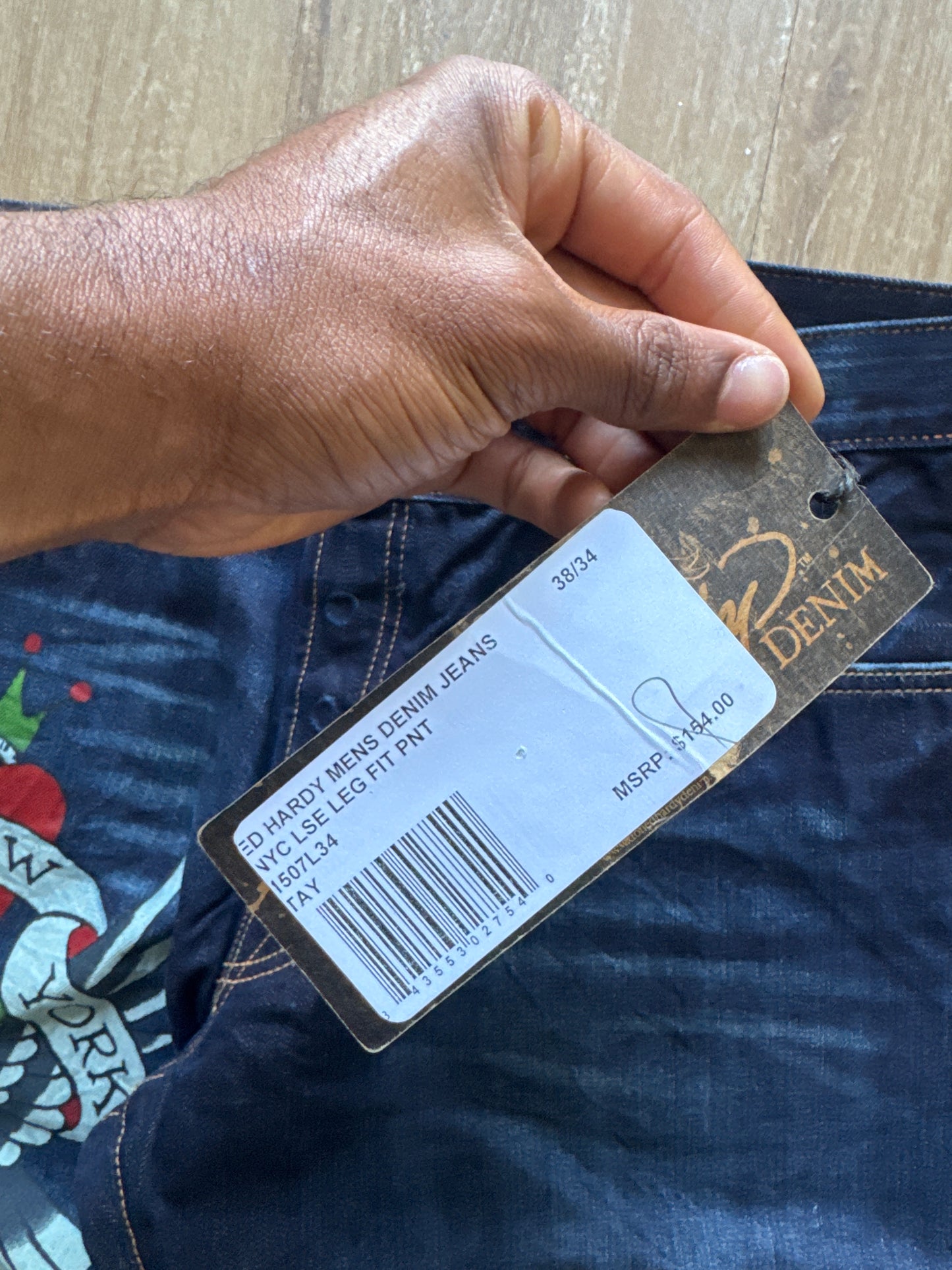Vintage Ed Hardy New York City Skull Denim Pants