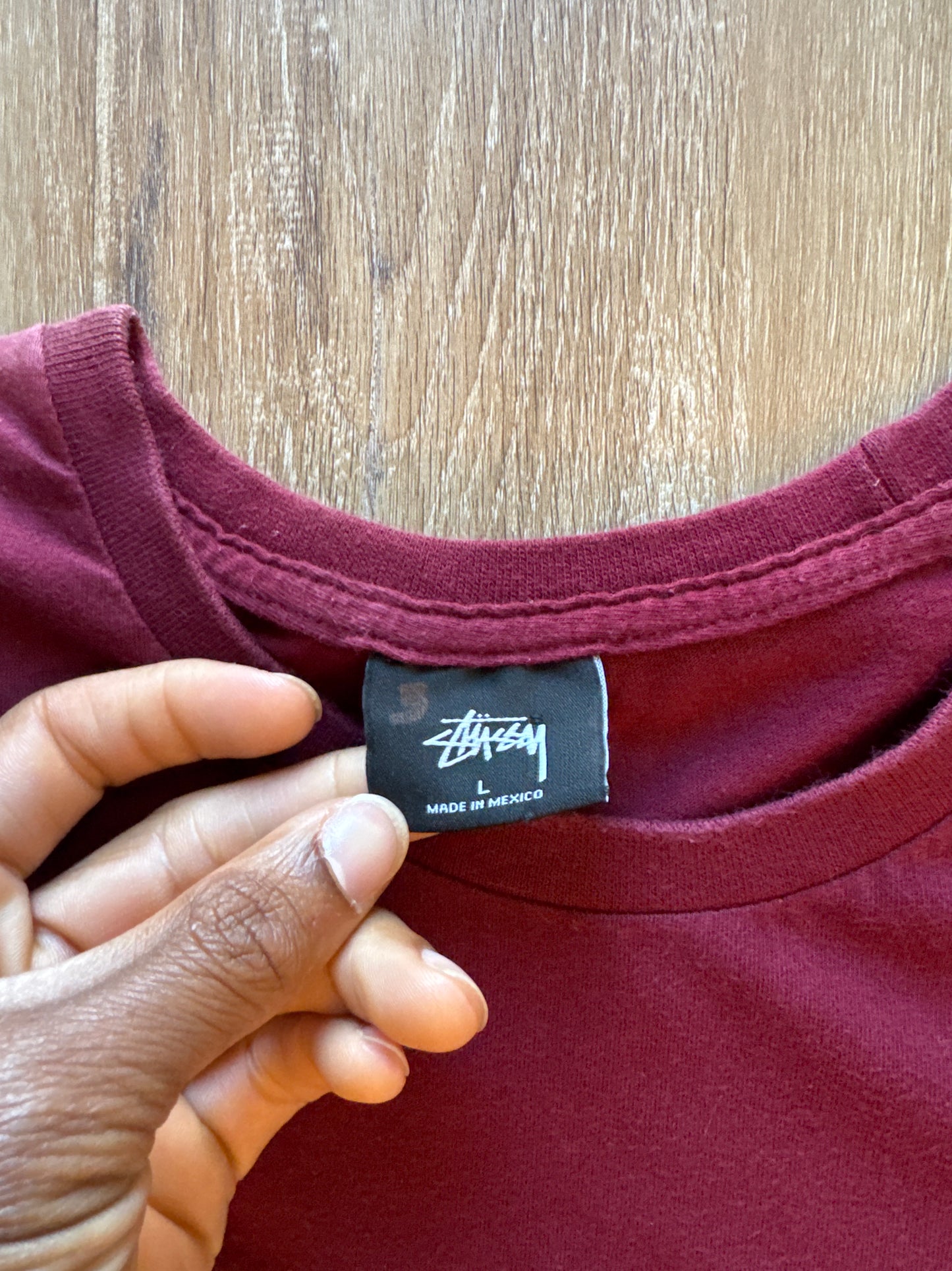 Stussy International Burgundy Spellout Tee
