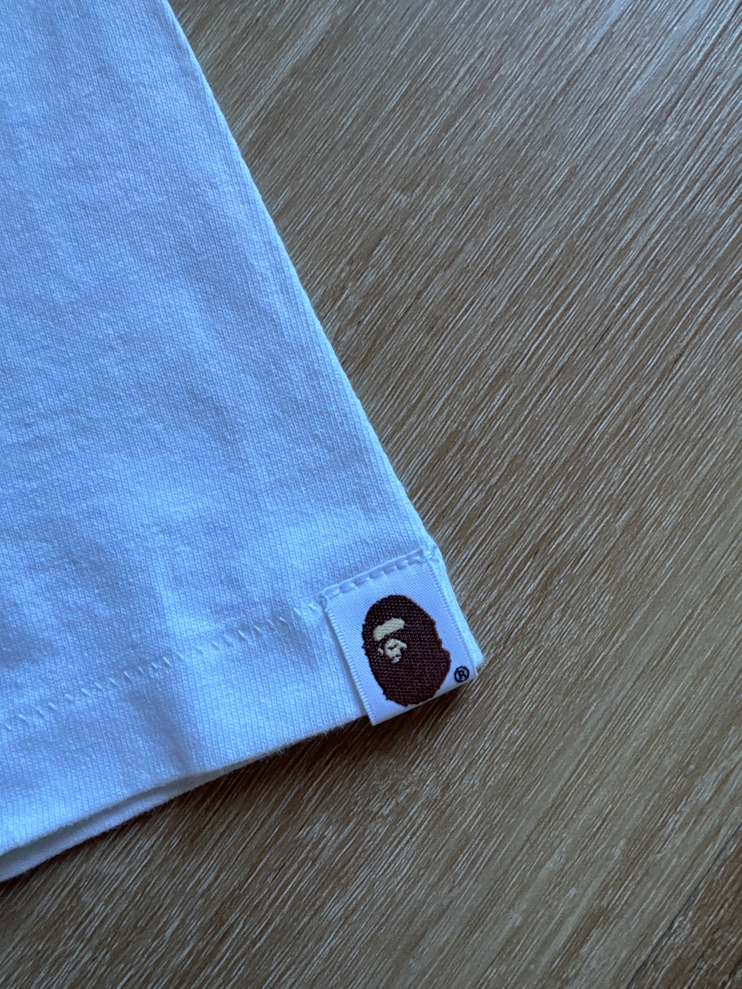 A Bathing Ape Bape Burberry Check By Bathing White Beige Tee