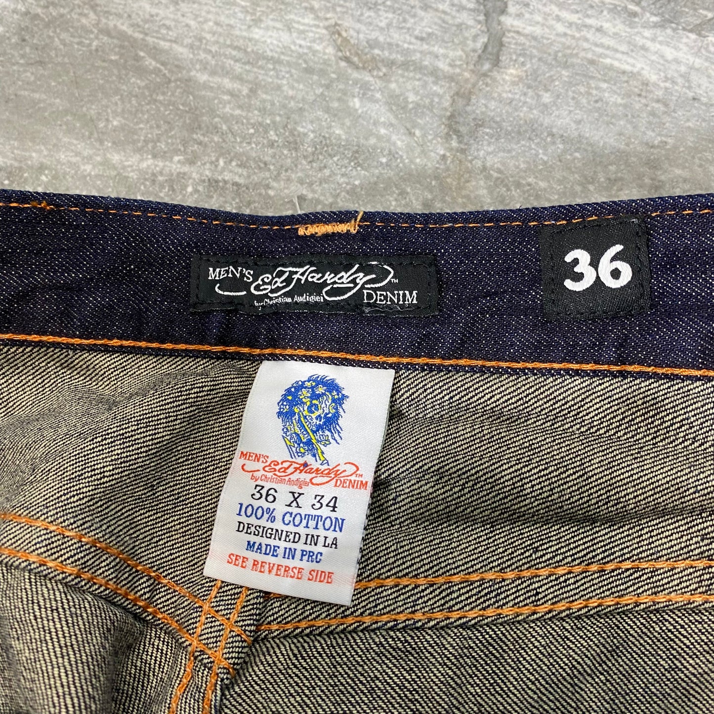 Vintage Ed Hardy New York City Skull Denim Pants