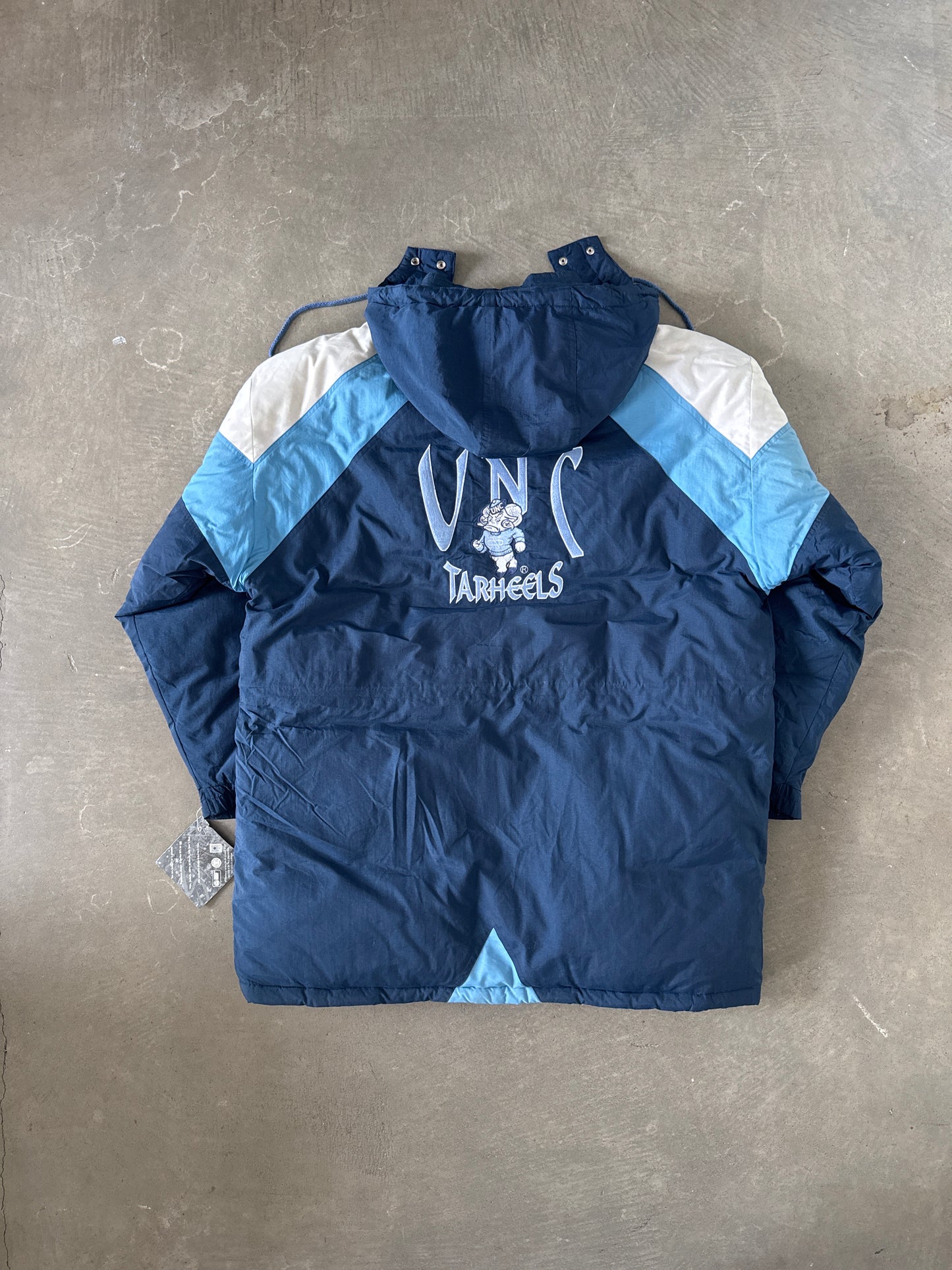 Vintage 90s University Of North Carolina Tarheels Long Puffer Jacket