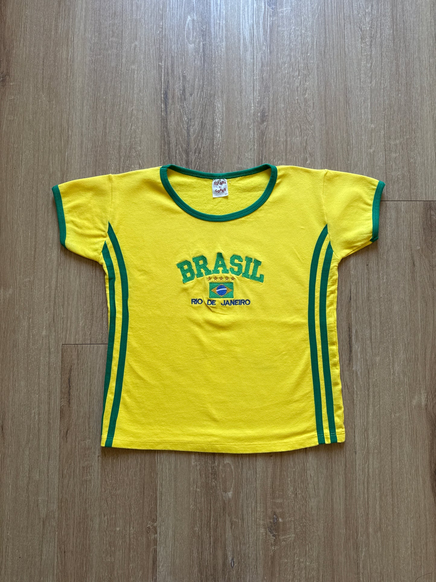 Women’s Y2K Brazil Crop Top Baby Tee
