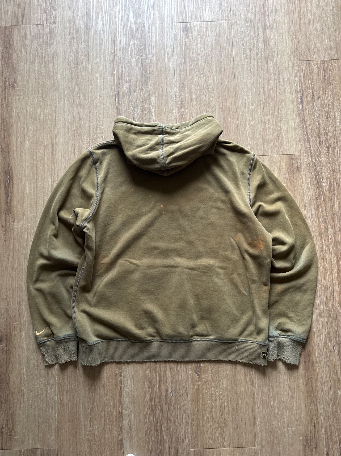 Nike Distressed Olive Green Hoodie