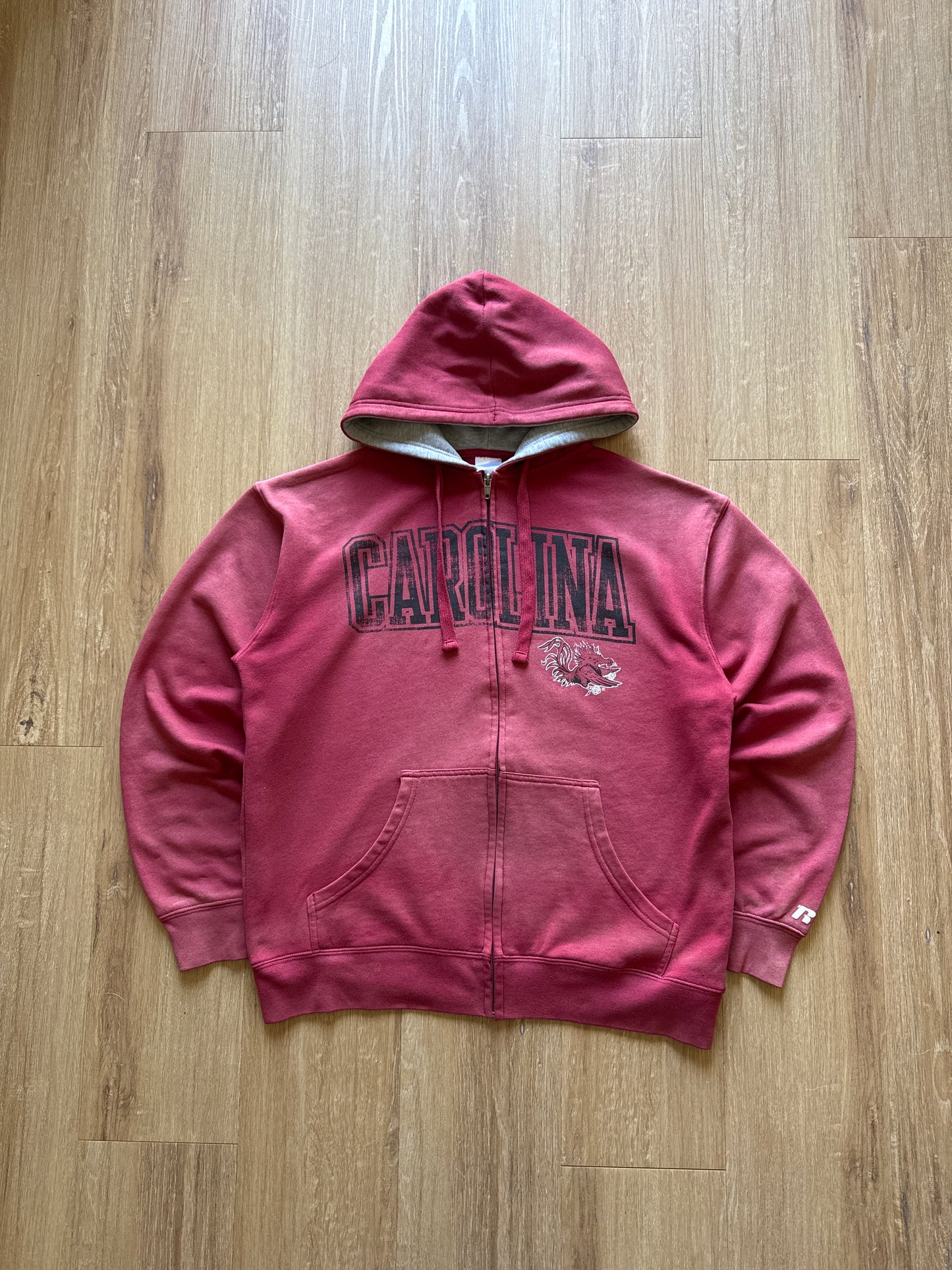 Russell Athletic University Of South Carolina Gamecocks Sun Faded Hooded Zip Up