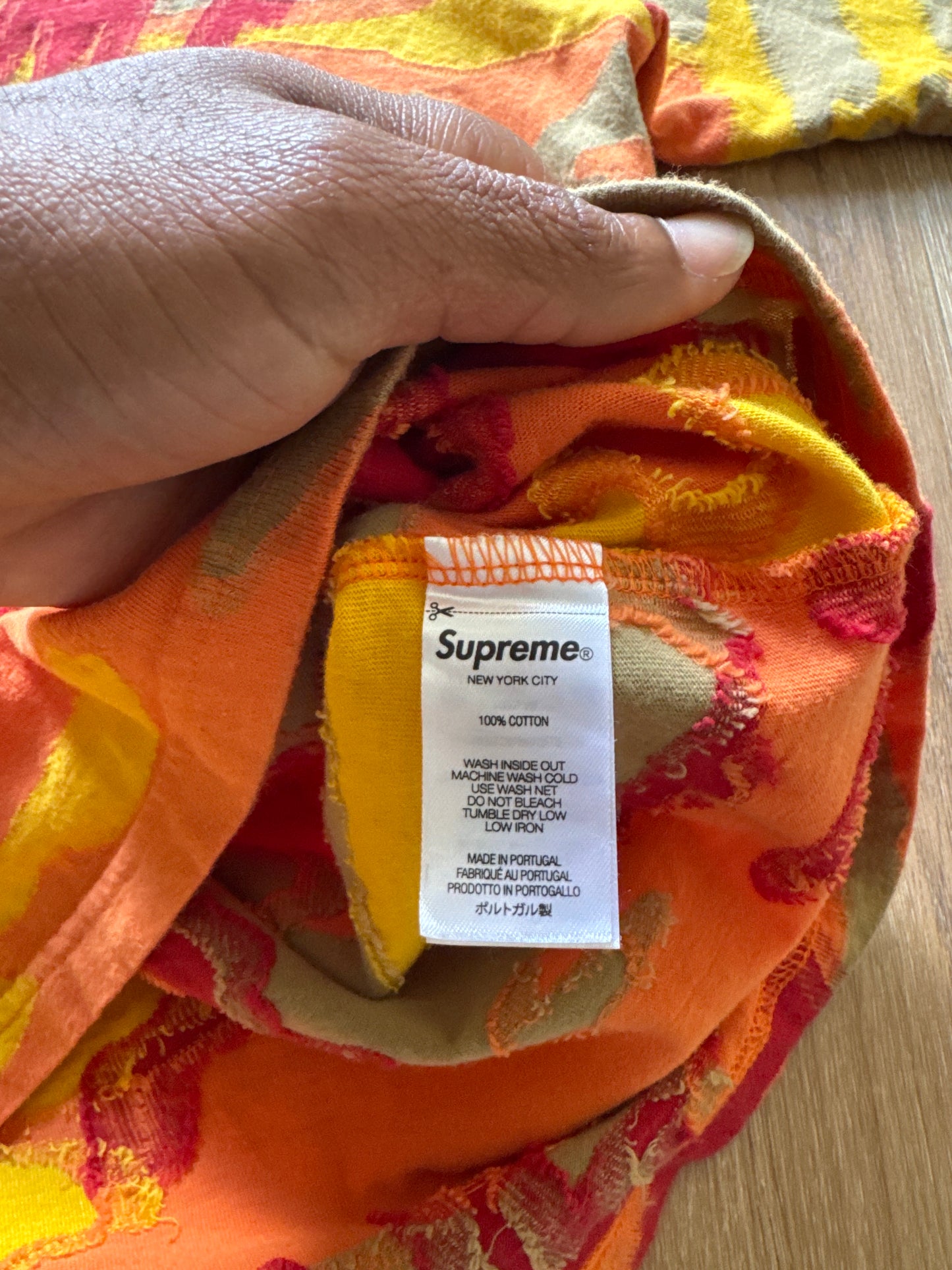 Supreme Intarsia Camo S/S Orange Camo Tee