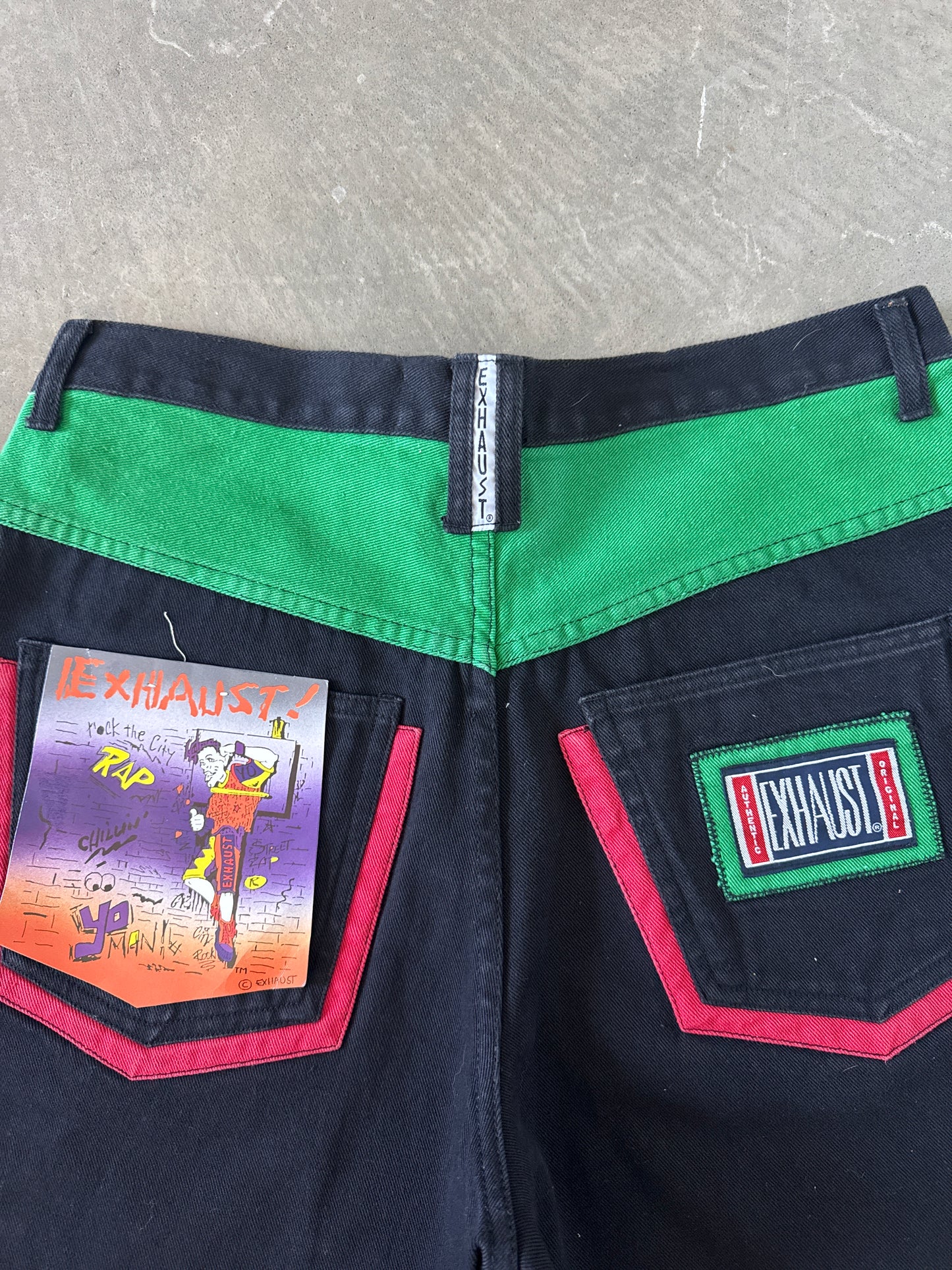 Vintage 90s Exhaust Malcolm X Embroidered Black Denim Shorts
