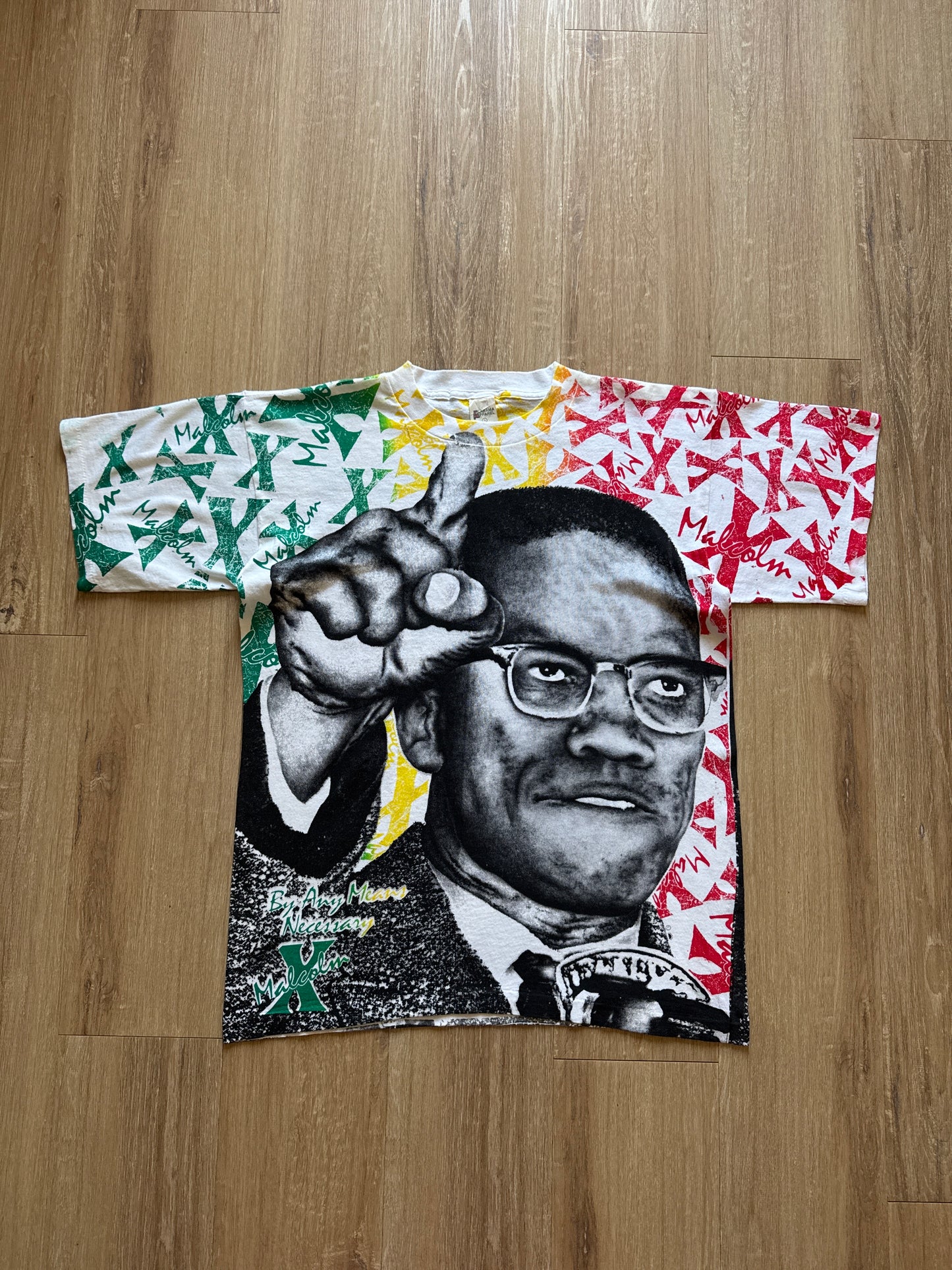 Vintage Malcolm X By Any Means Necessary All Over Print Tee