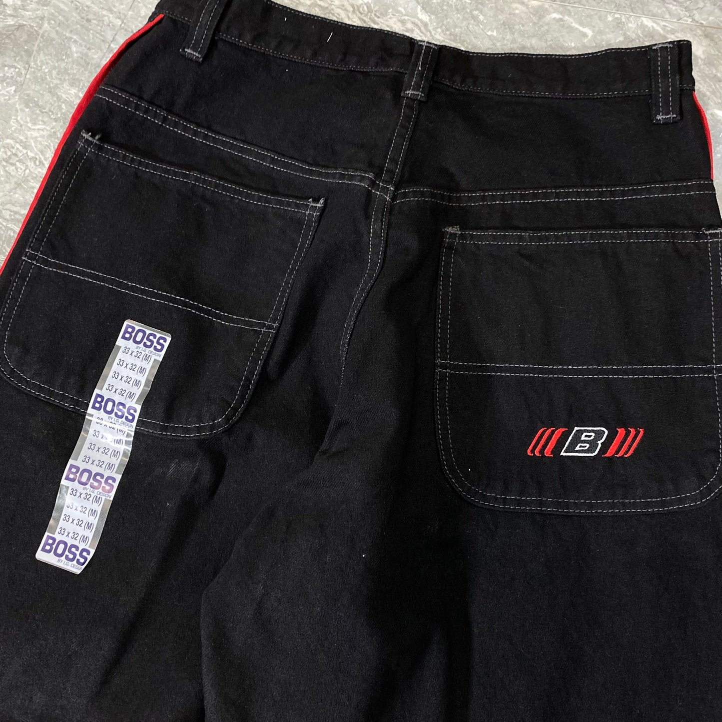 Vintage Boss Baggy Style Black Denim Jeans