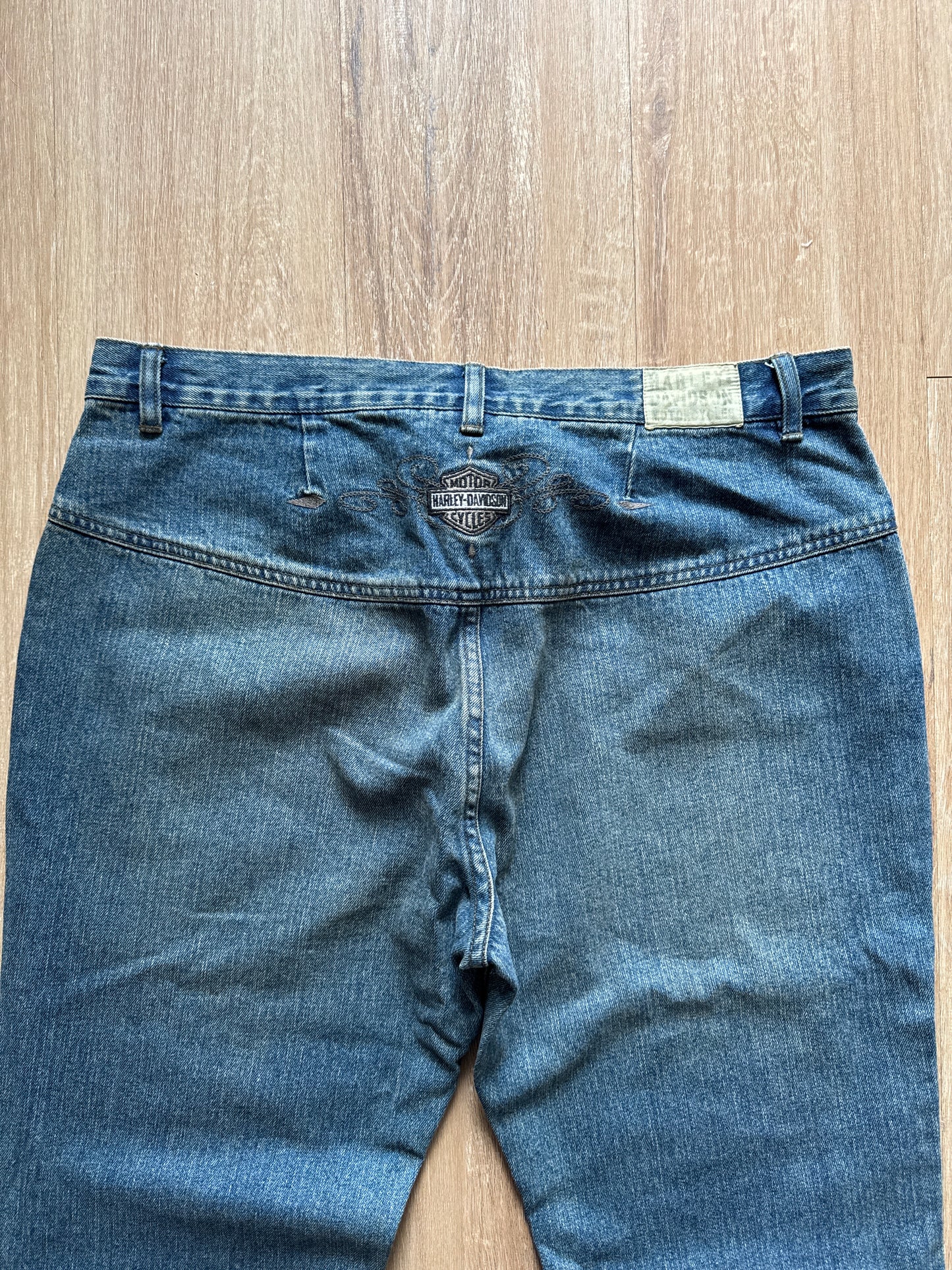 Vintage Y2K Women’s Harley Davidson Yoke Embroidered Denim Jean