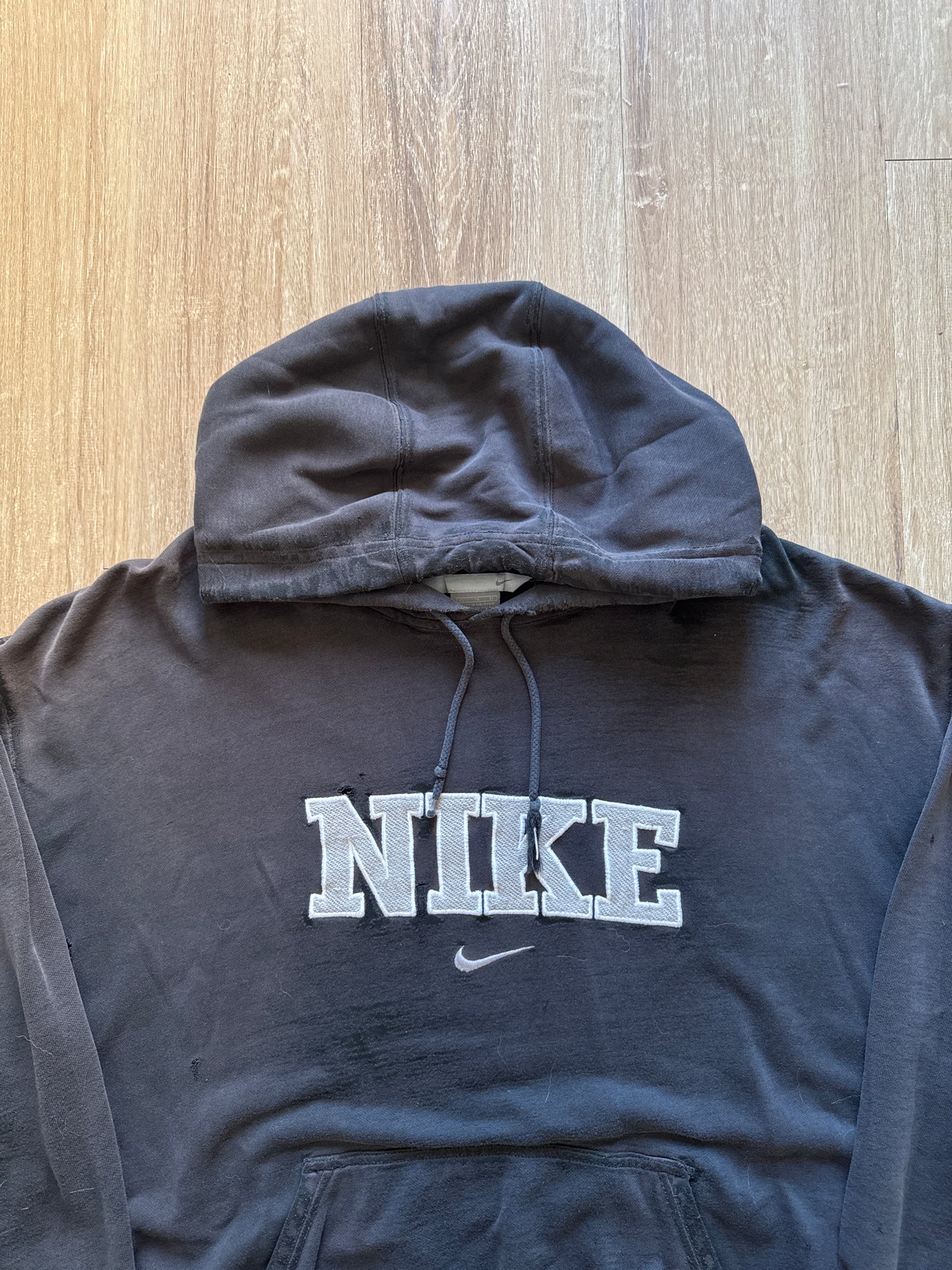Vintage Nike Distressed Center Swoosh Logo Hoodie