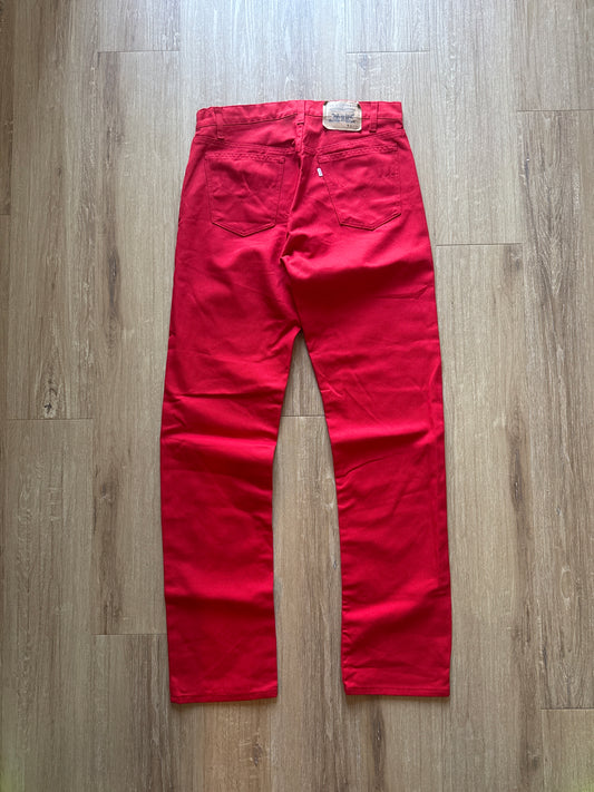 Vintage 1989 Levi’s 505 Red Over-dyed Denim Jean