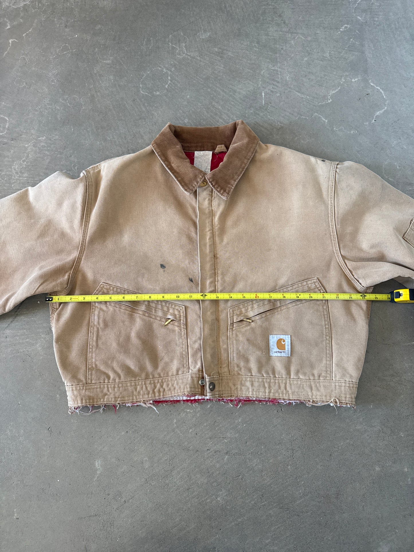 Carhartt Women’s Cropped Distressed Tan Jacket