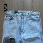 Vintage 90s B-29 Bomber Malcolm X By Ant Means Necessary Light Washed Denim Patched Jeans