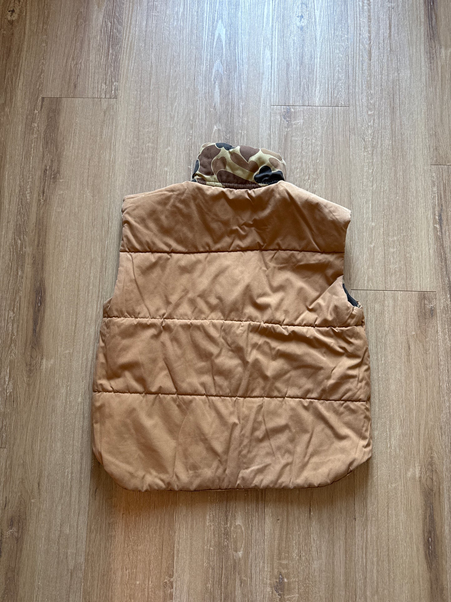 Vintage 80s Pro Advantage Duck Camo Reversible Puffer Vest